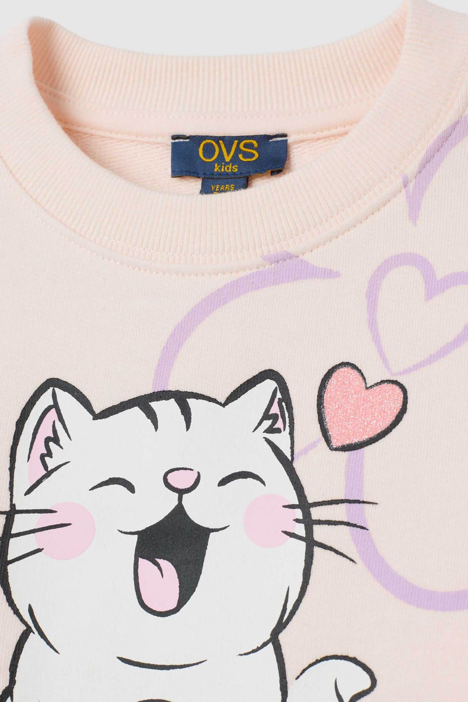 OVS παιδικό σετ μπλούζα φούτερ με print και κολάν (2 τεμάχια) - 002418331 Ροζ φωτογραφία