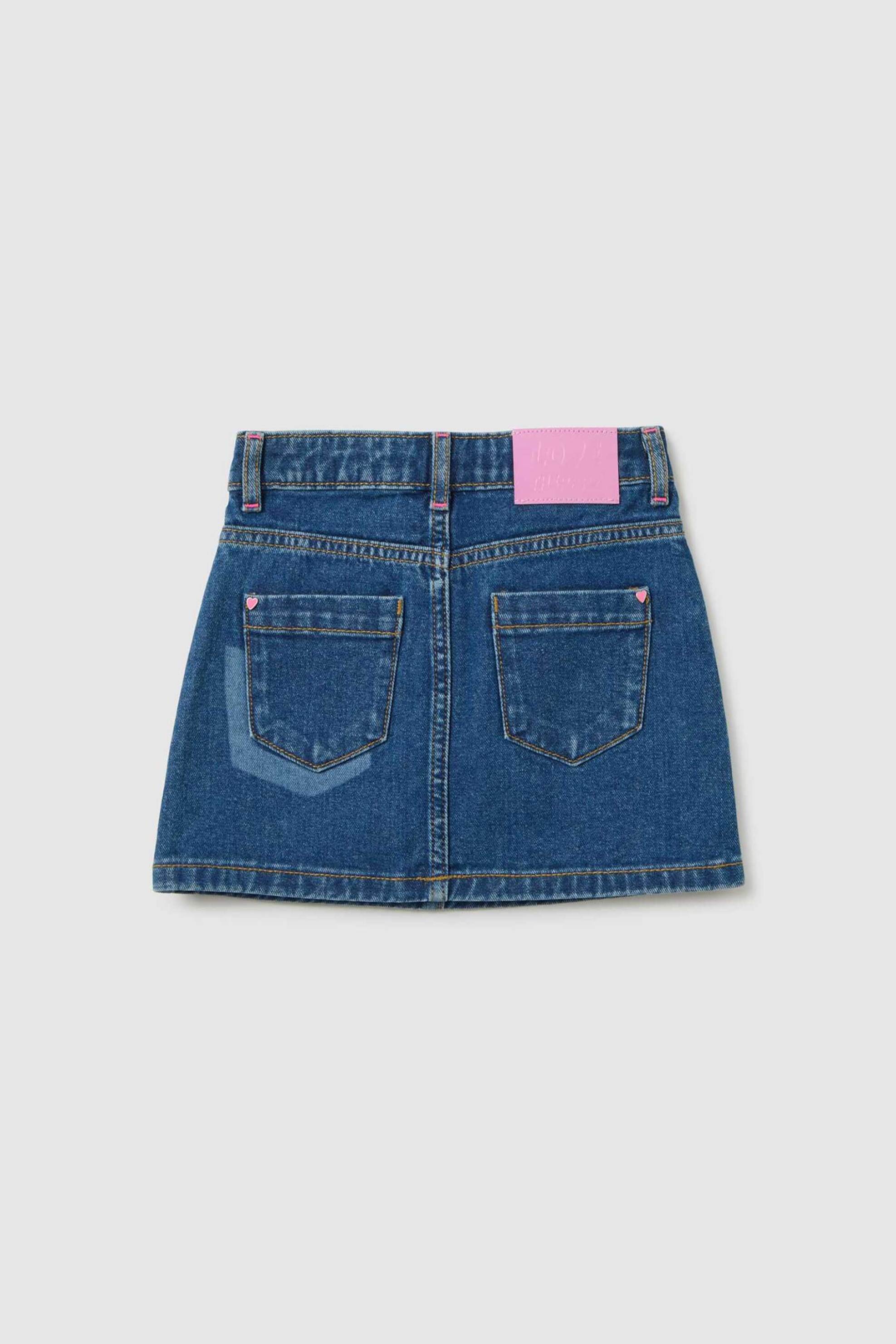 OVS παιδική denim φούστα με print - 002418468 Μπλε Σκούρο φωτογραφία