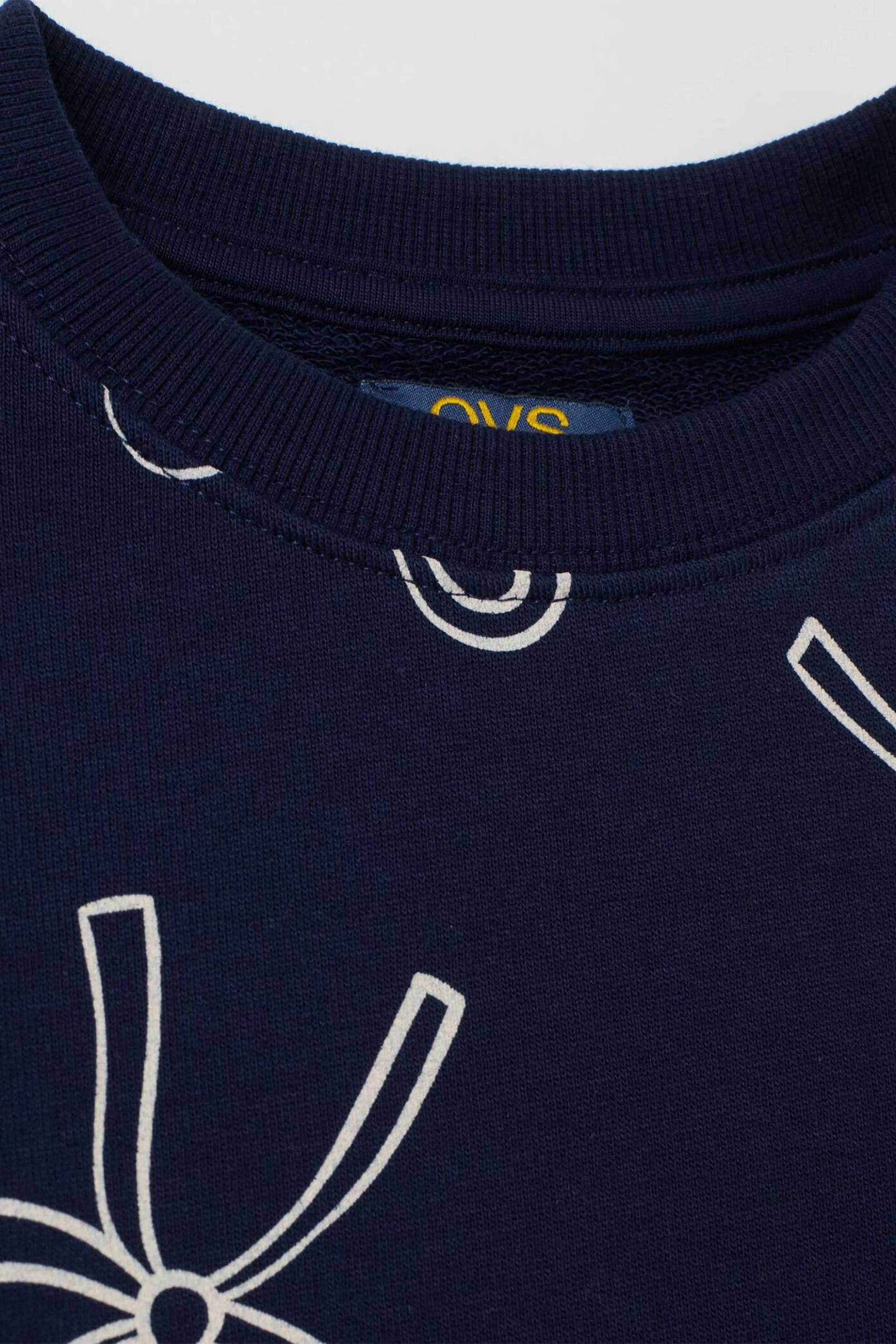 OVS παιδικό φούτερ με all-over print Regular Fit - 002445251 Μπλε Σκούρο φωτογραφία