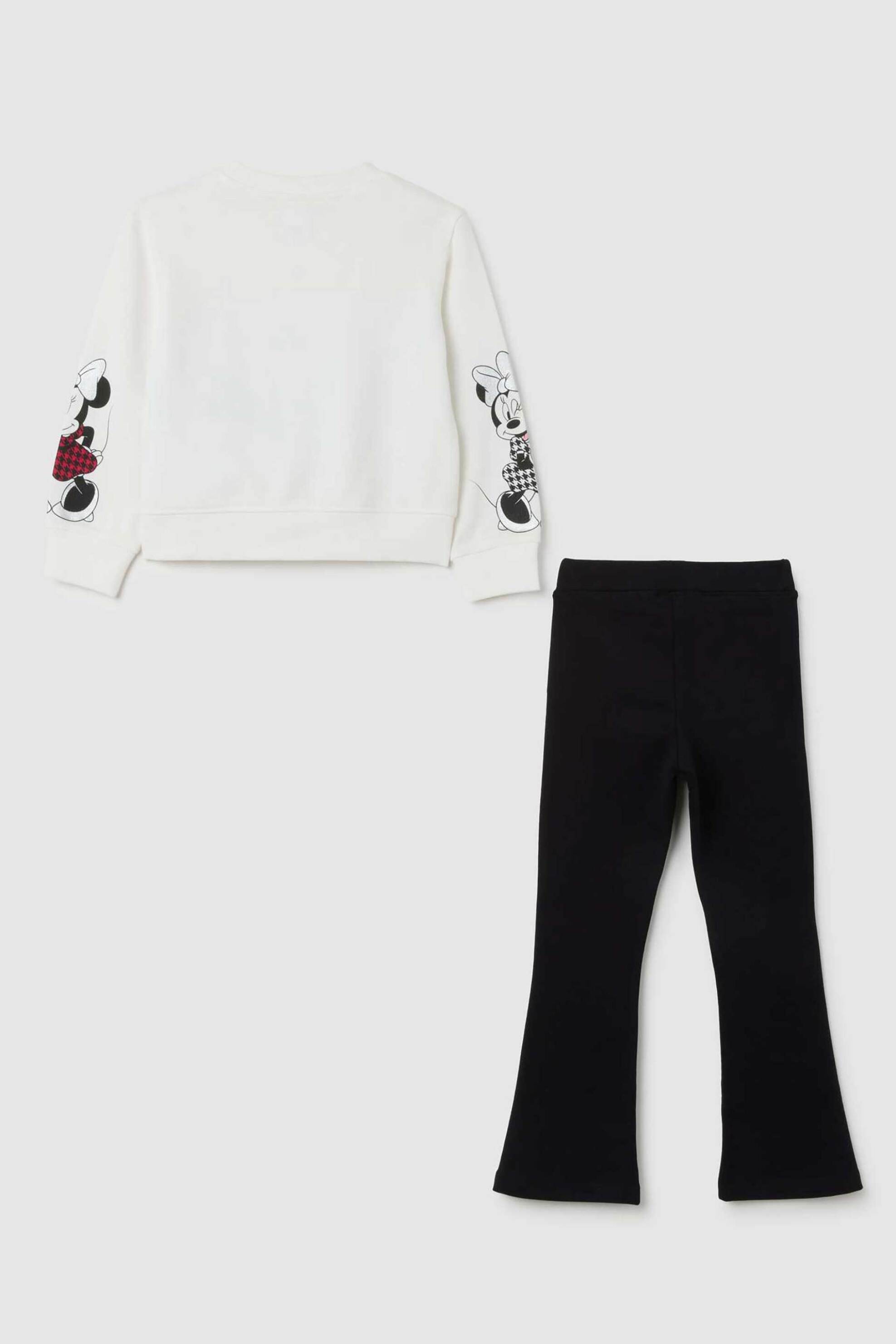 OVS παιδικό σετ μπλούζα φούτερ με print "Disney" και κολάν (2 τεμάχια) - 002446594 Λευκό φωτογραφία