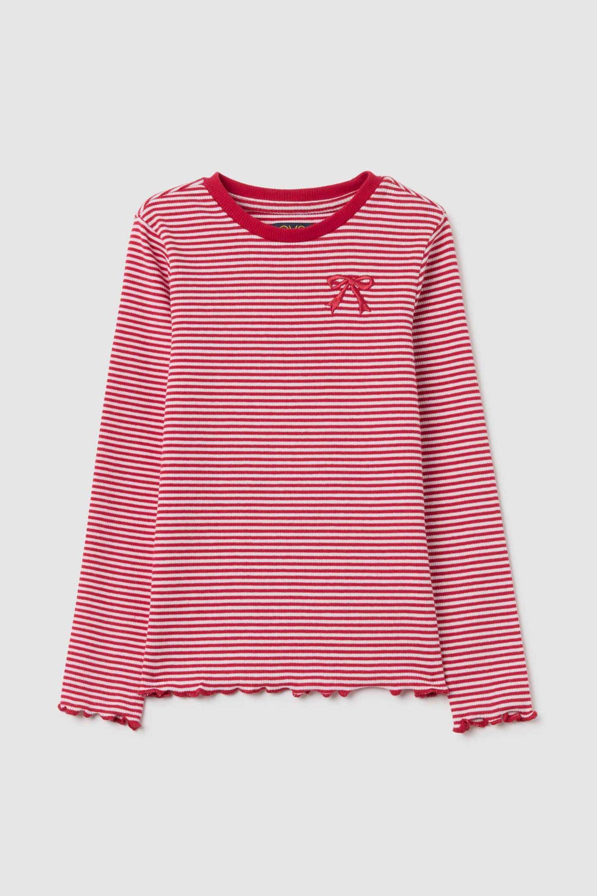 OVS KIDS OVS παιδική μπλούζα με ριγέ σχέδιο Regular Fit - 002446980 Κόκκινο