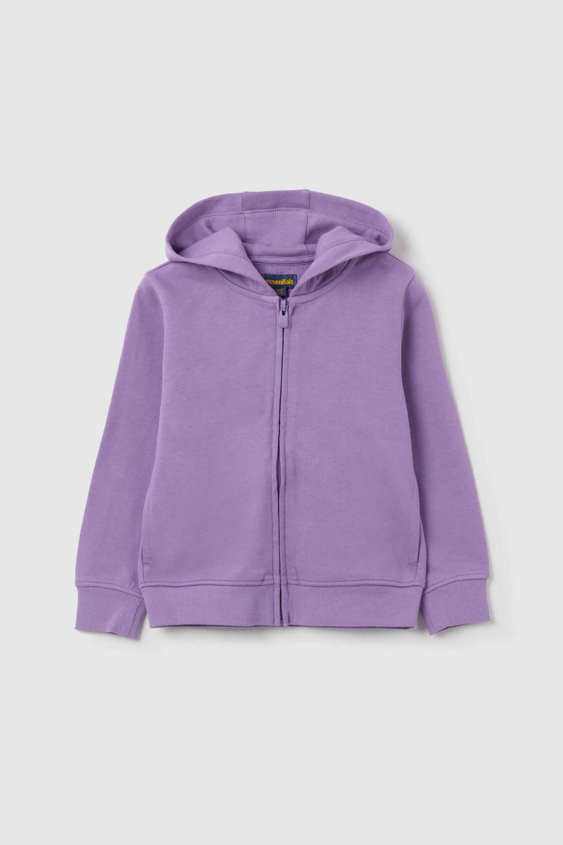 OVS παιδική ζακέτα φούτερ με κουκούλα μονόχρωμη - 002418243 Βιολετί