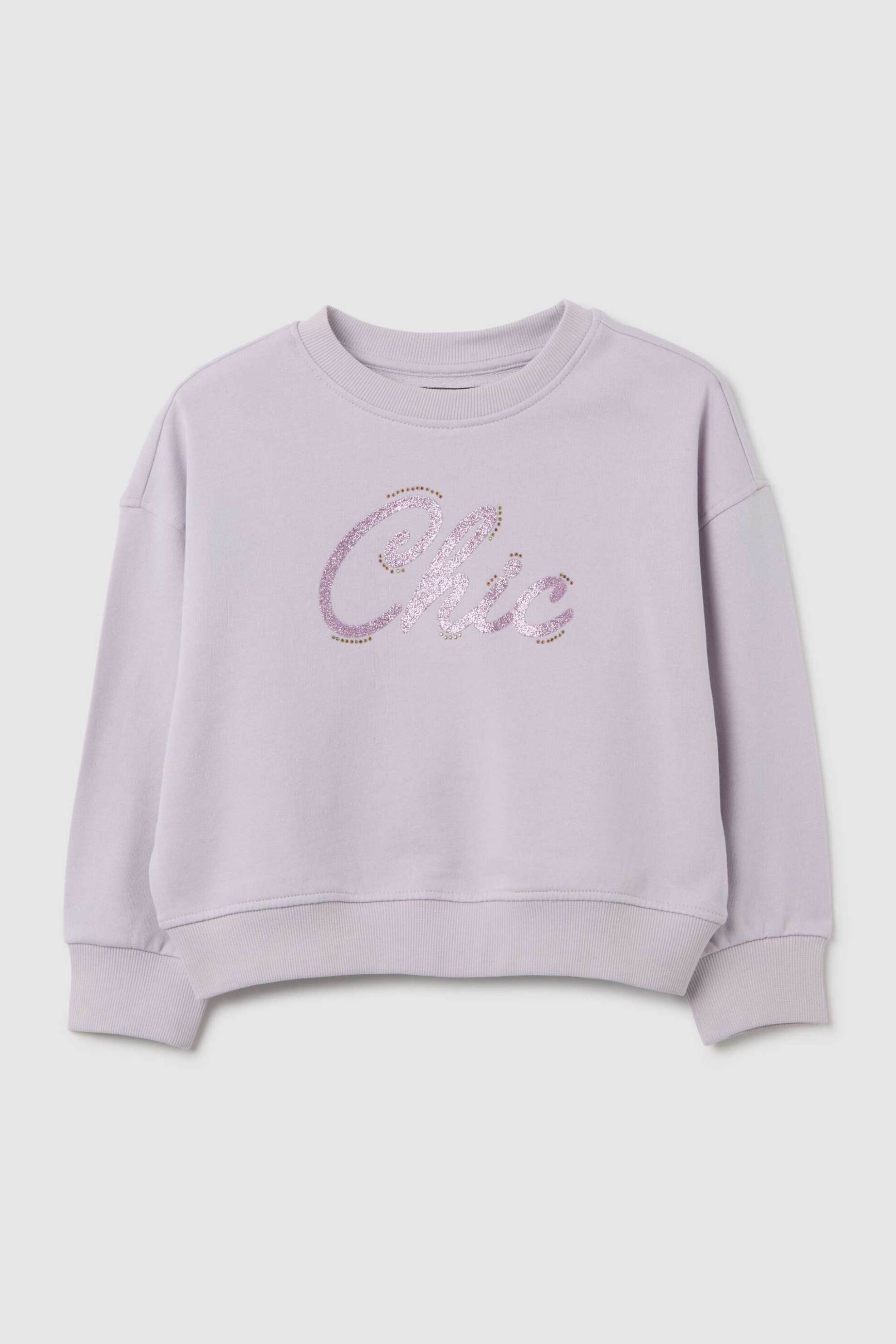 OVS παιδική μπλούζα φούτερ με print Regular Fit - 002472734 Βιολετί