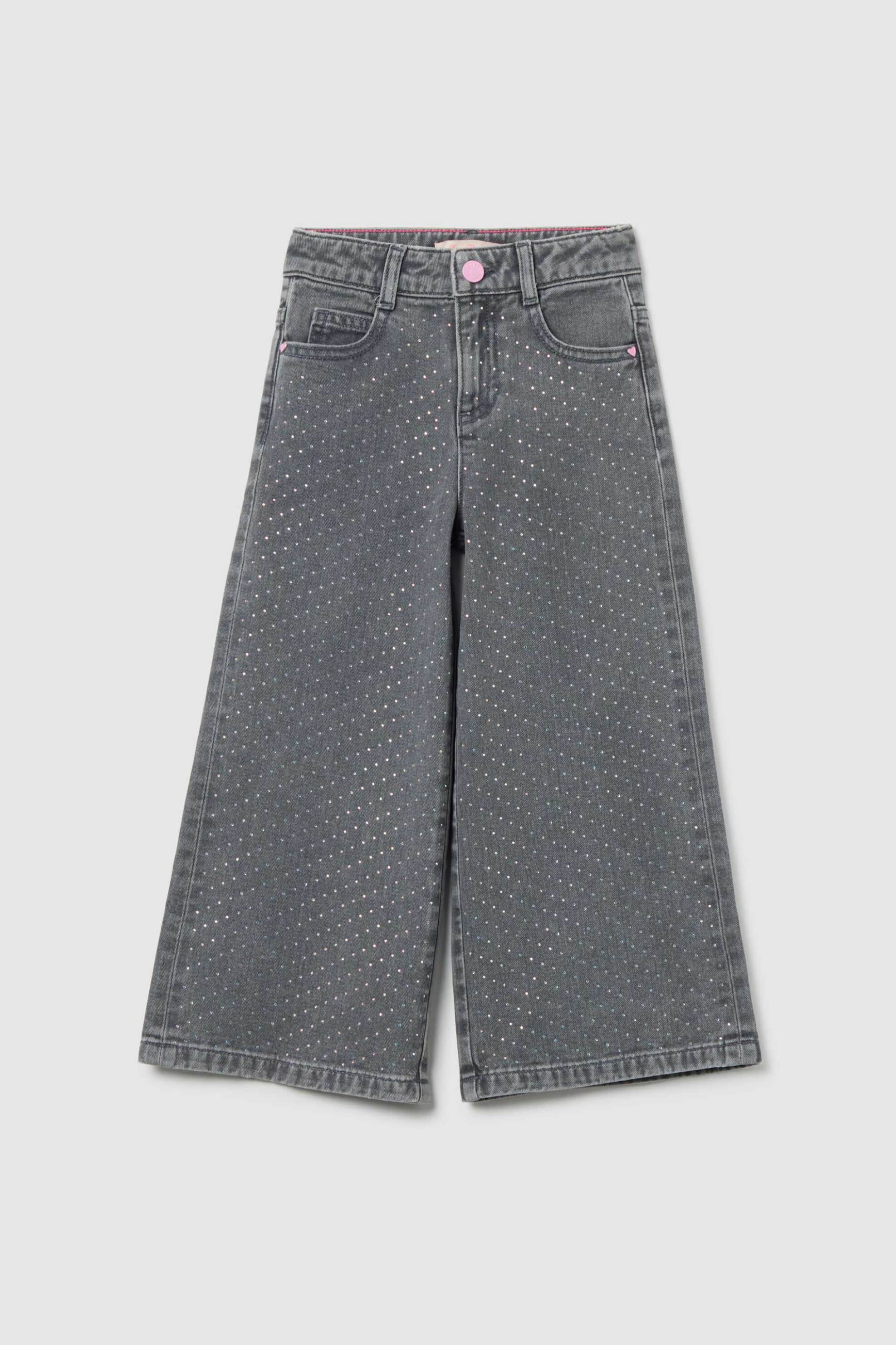 OVS παιδικό τζιν παντελόνι με στρας Wide Leg - 002457521 Γκρι
