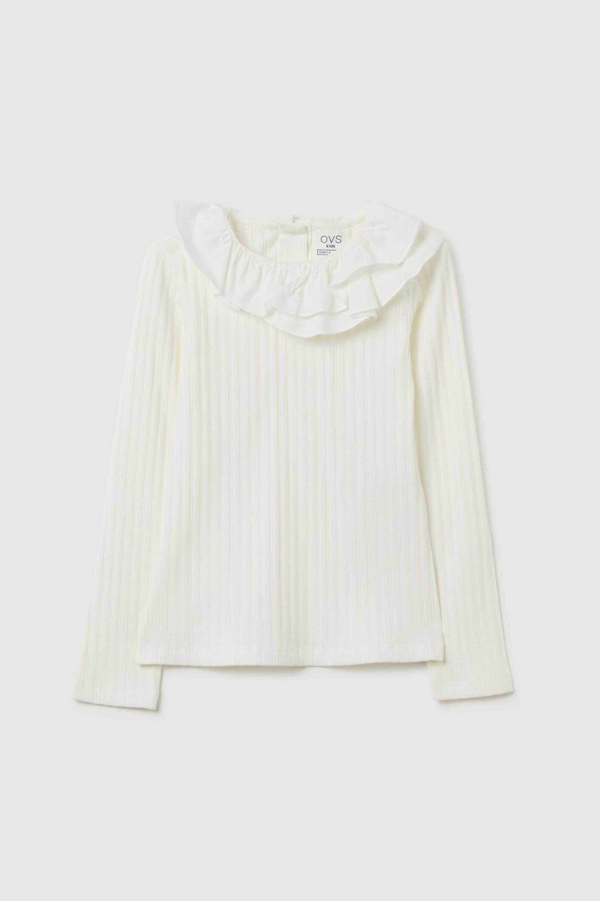 OVS παιδική μπλούζα με βολάν Regular Fit - 002476308 Λευκό