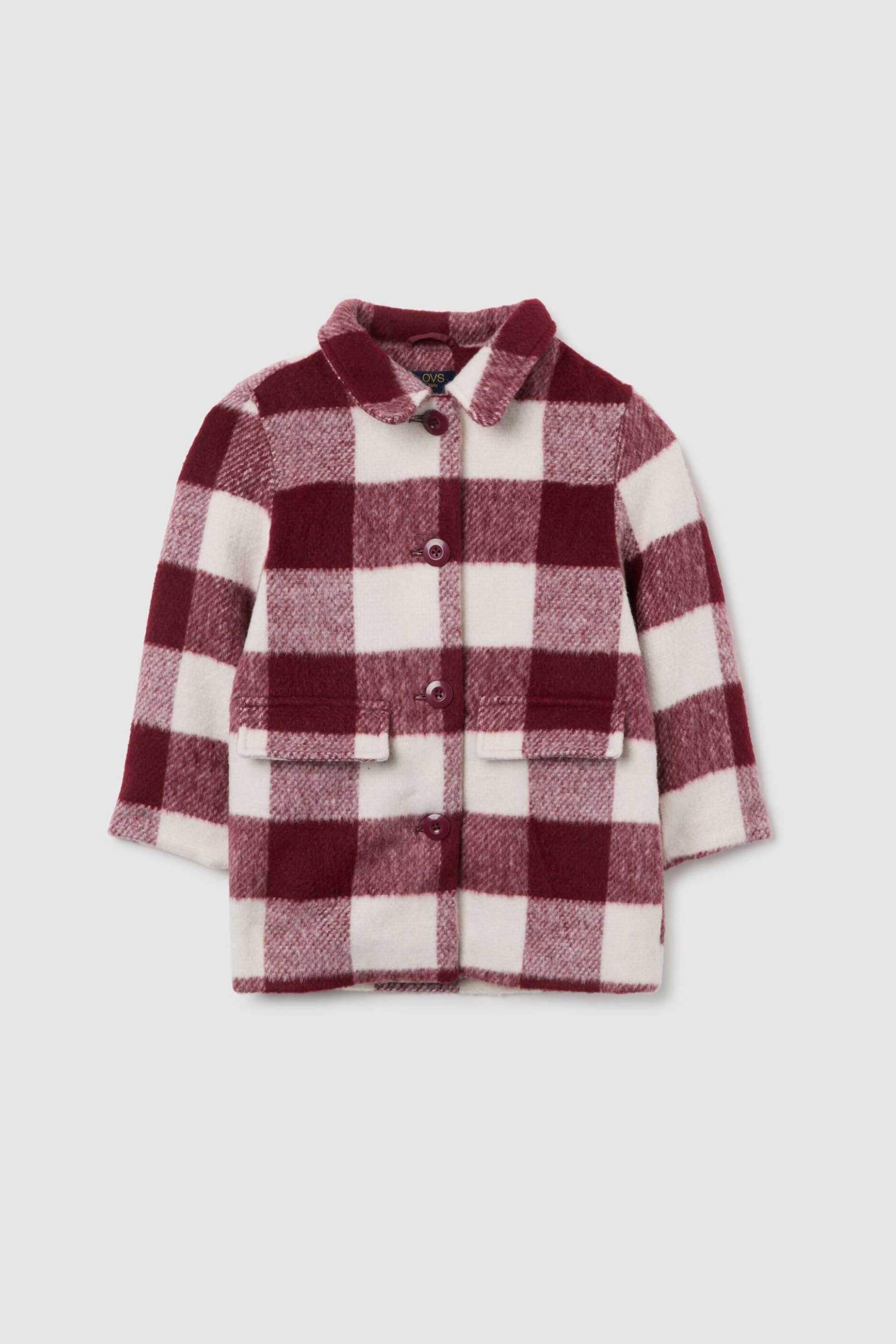 OVS παιδικό παλτό με κουμπιά και καρό σχέδιο - 002479953 Κόκκινο