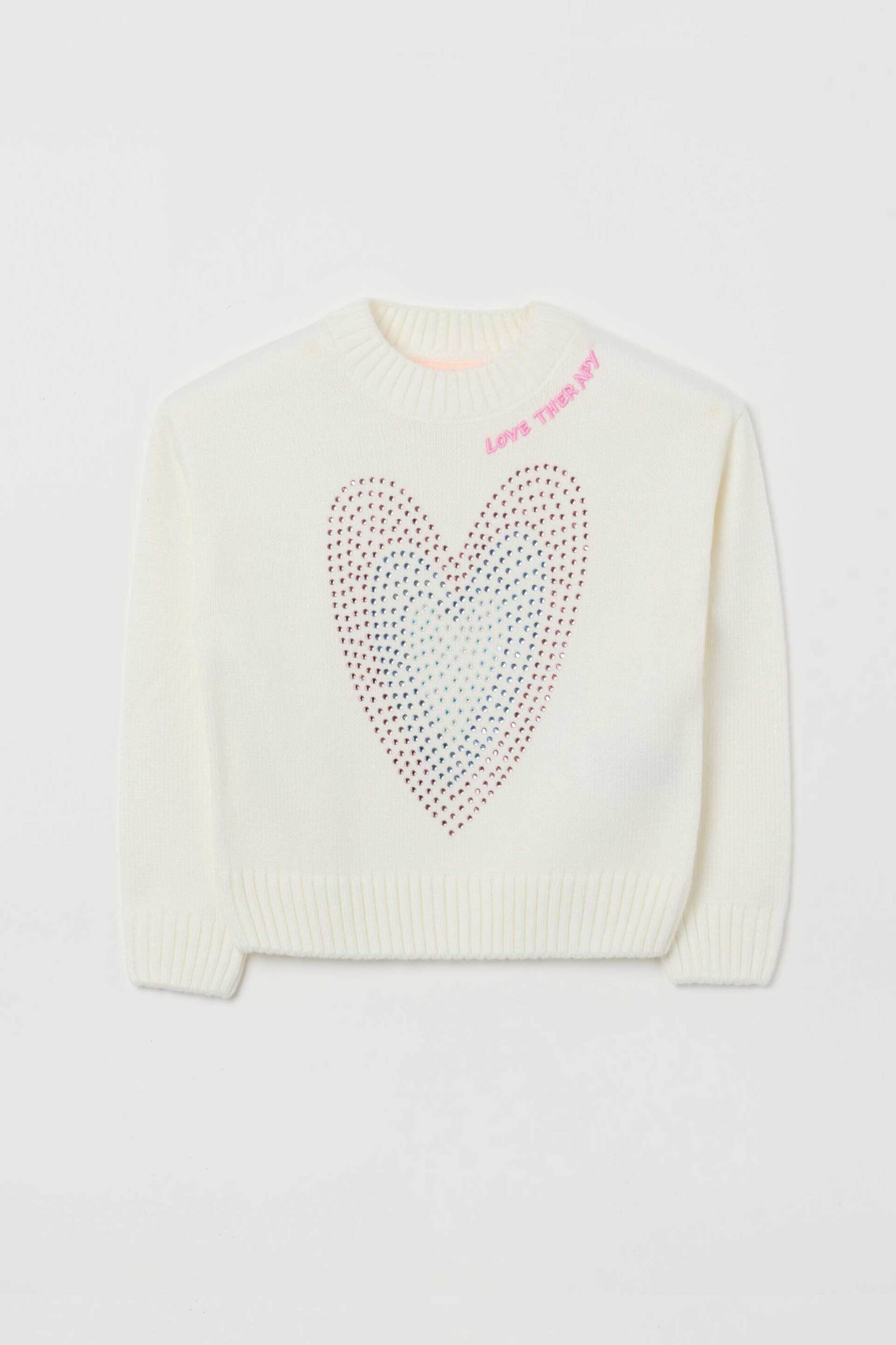 OVS παιδικό πουλόβερ με print Regular Fit - 002476406 Λευκό