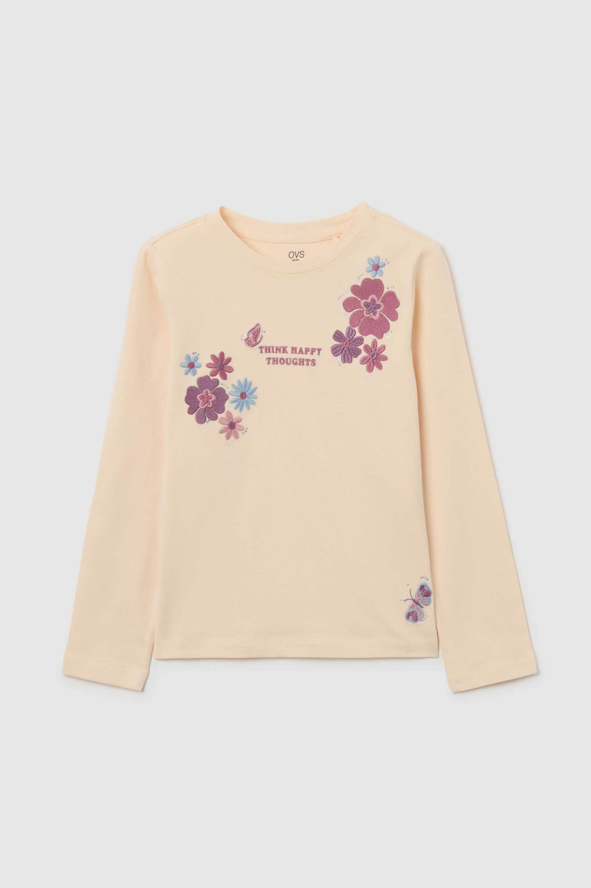 OVS παιδική μπλούζα με print Regular Fit - 002480699 Μπεζ