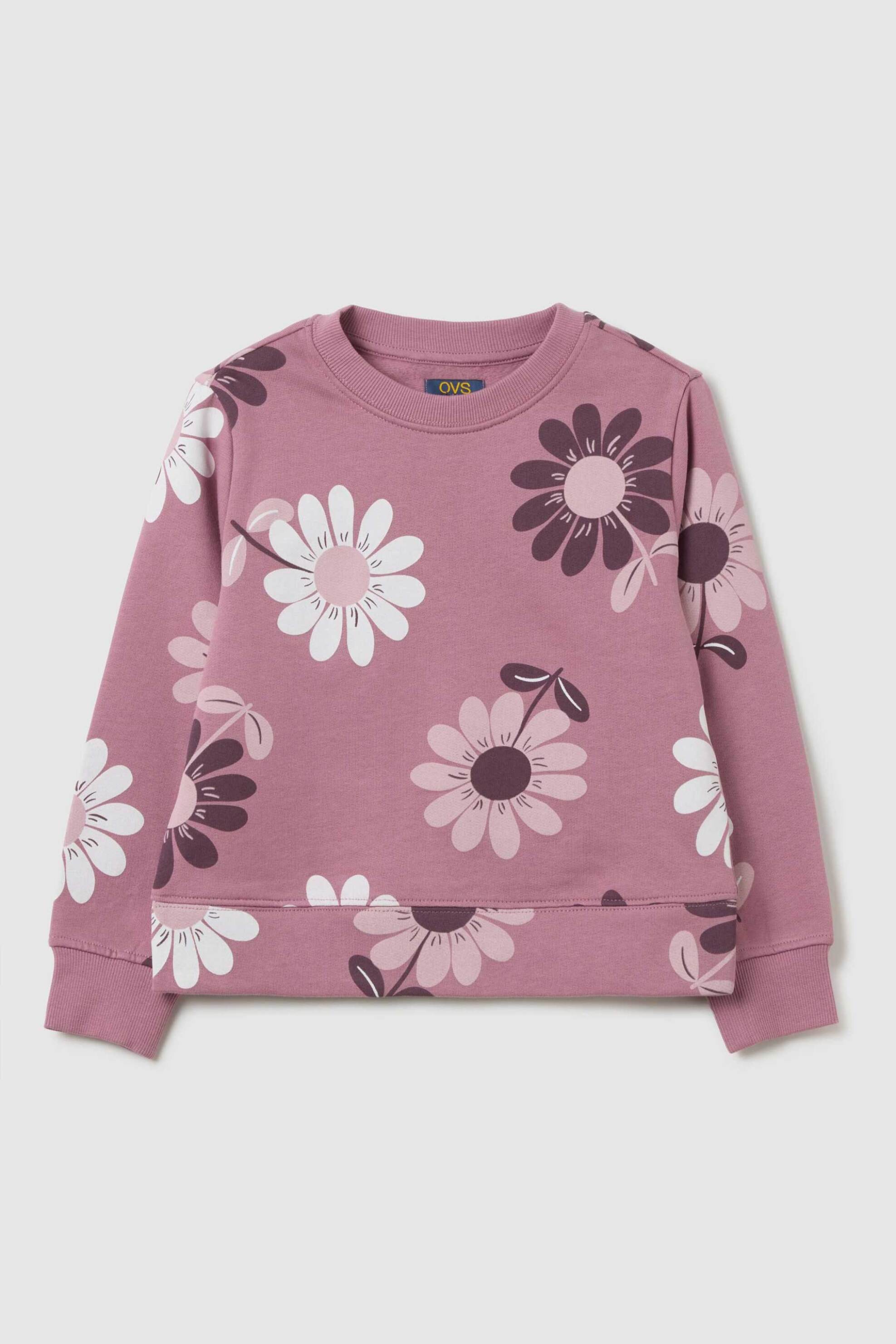 OVS παιδικό πουλόβερ με floral print Regular Fit - 002481041 Βιολετί