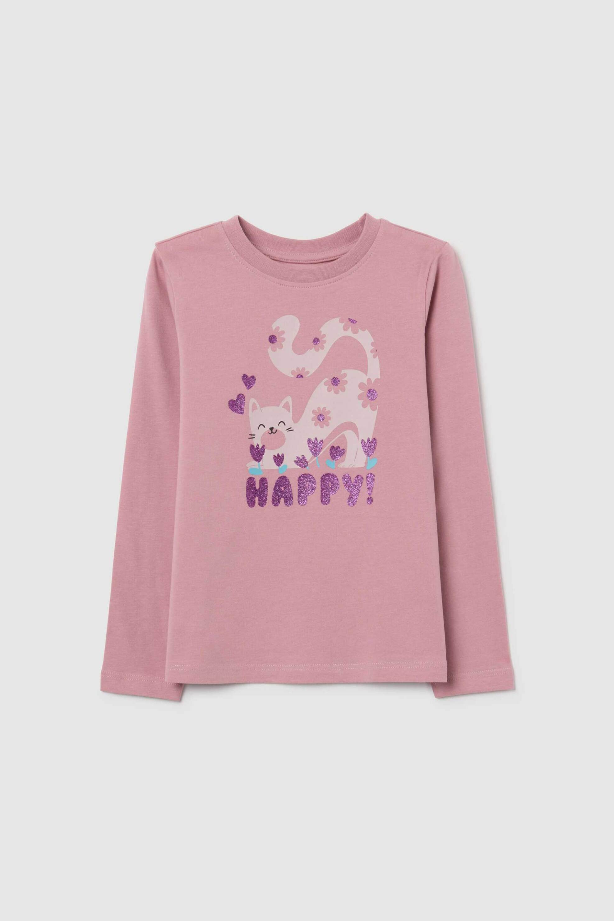 OVS παιδική μπλούζα με print Regular Fit - 002481637 Ροζ