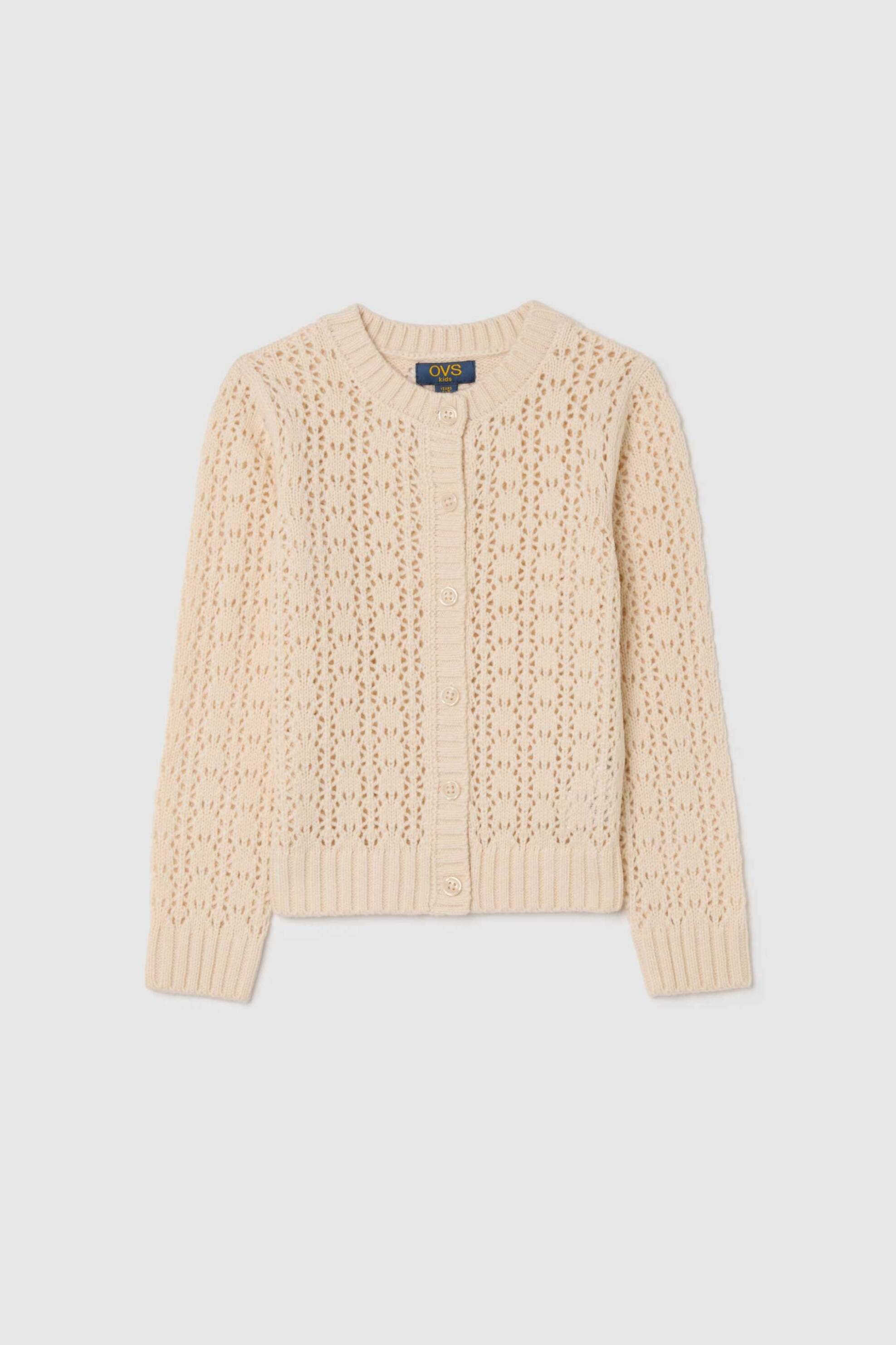 OVS παιδική ζακέτα με διάτρητο σχέδιο Regular Fit - 002488907 Σομόν