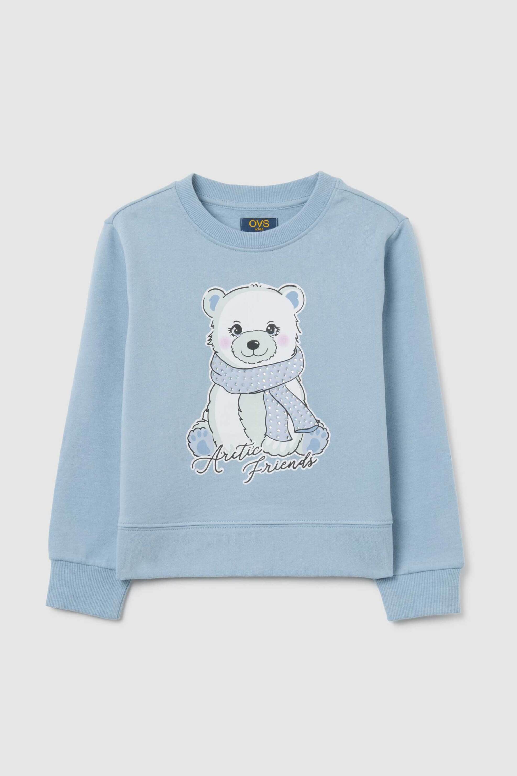 OVS παιδική μπλούζα φούτερ με print Regular Fit - 002498357 Γαλάζιο