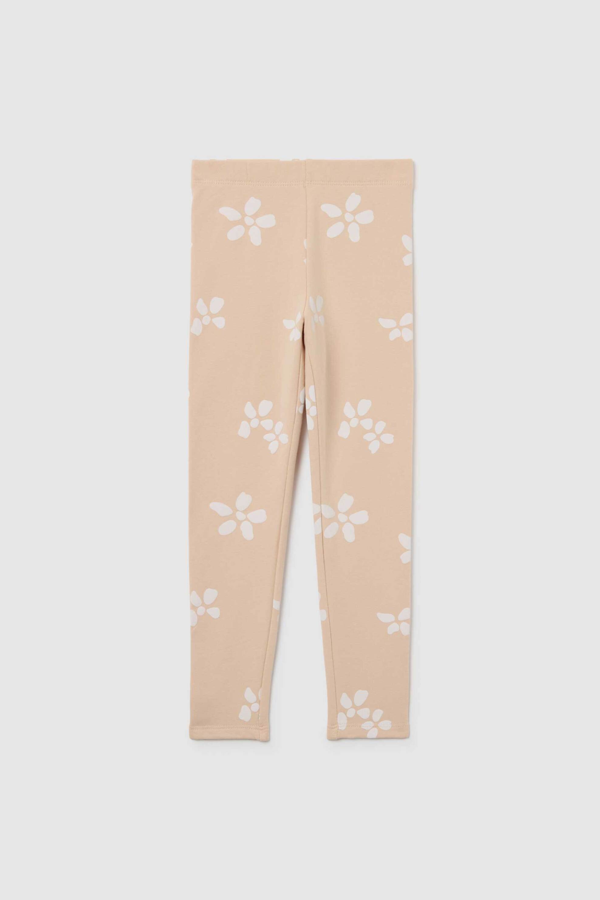 OVS παιδικό κολάν με floral print - 002487130 Μπεζ