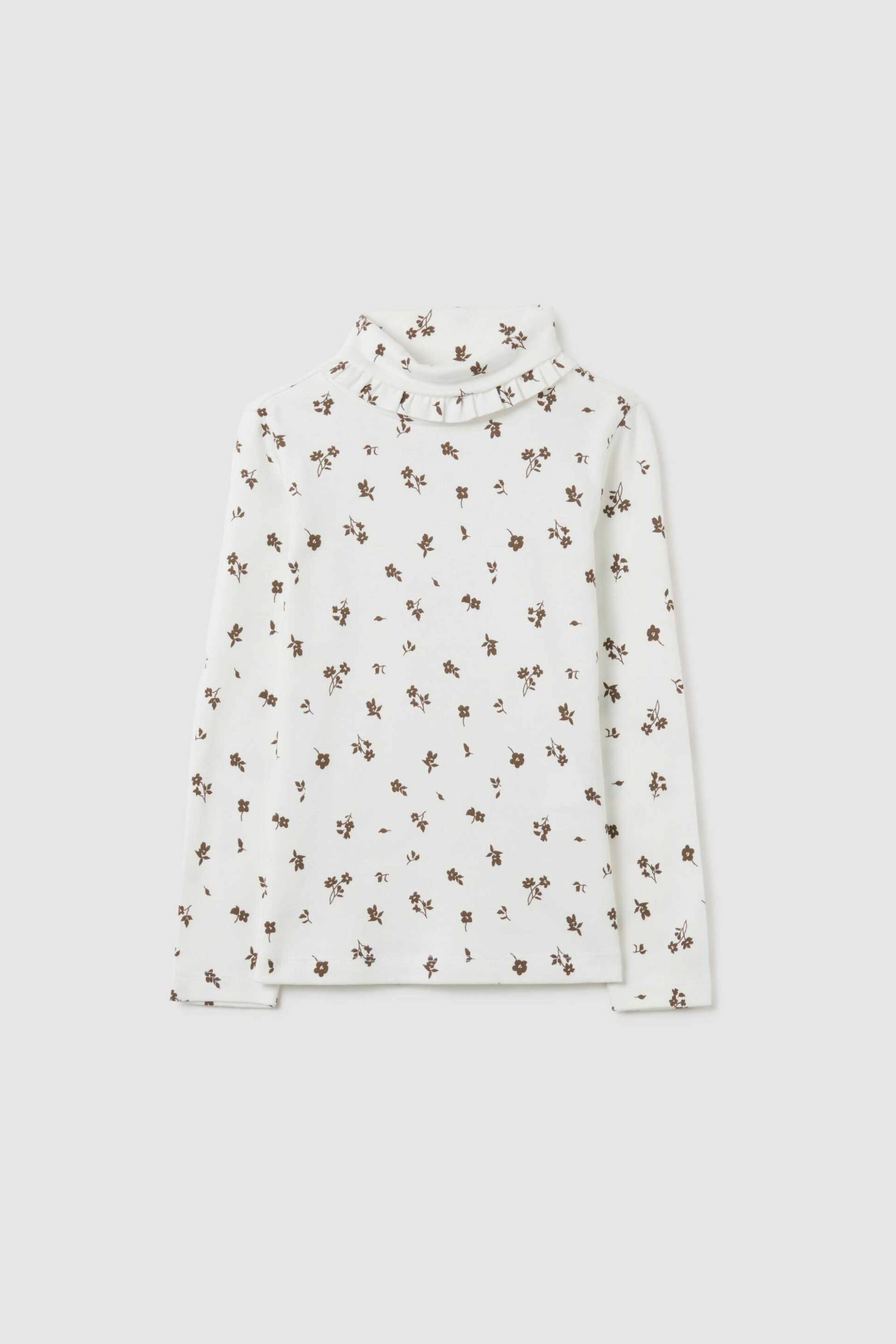 OVS παιδική μπλούζα ζιβάγκο βαμβακερή floral print - 002487297 Λευκό