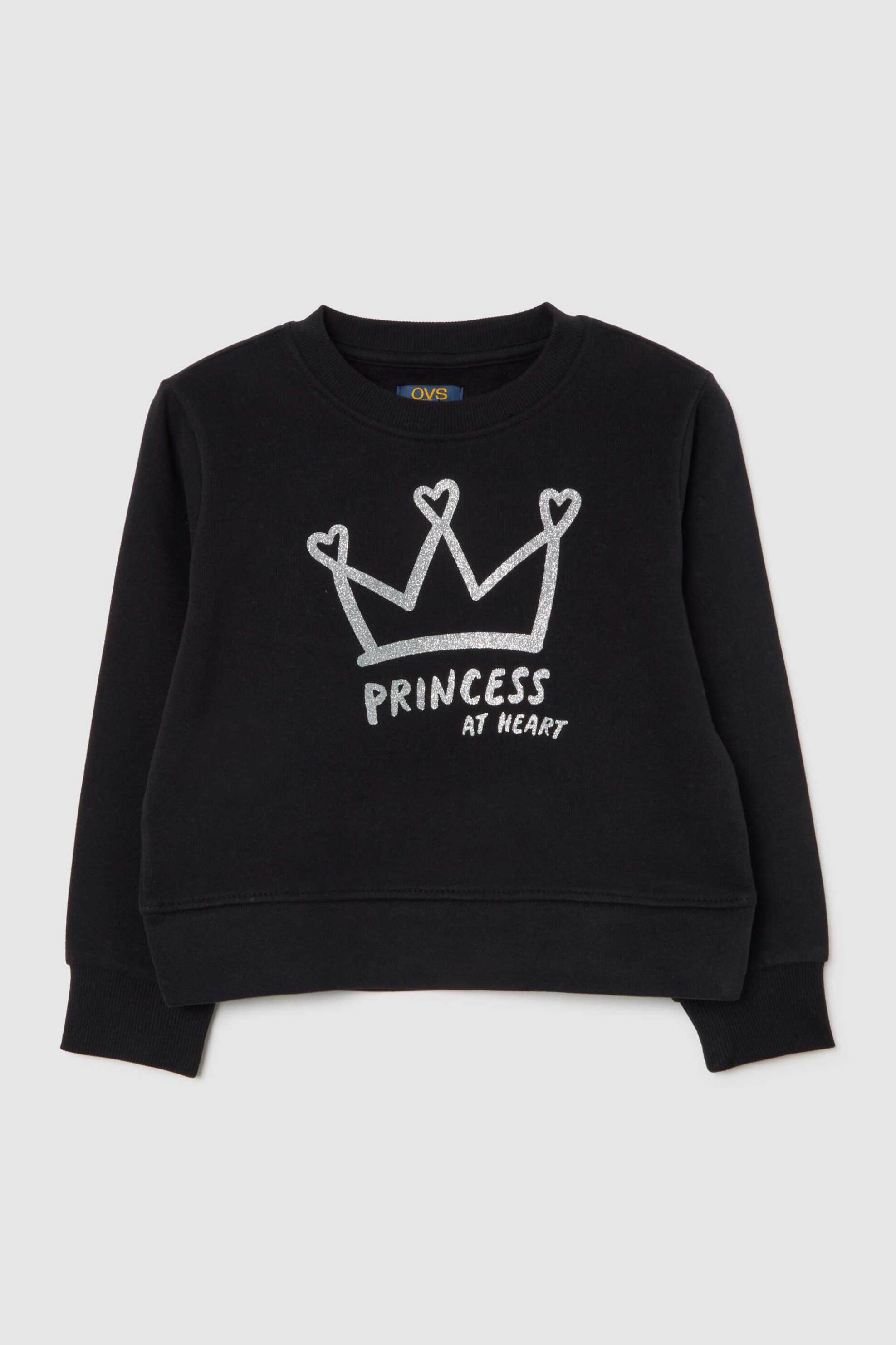 OVS παιδική μπλούζα φούτερ με print Regular Fit - 002488333 Μαύρο