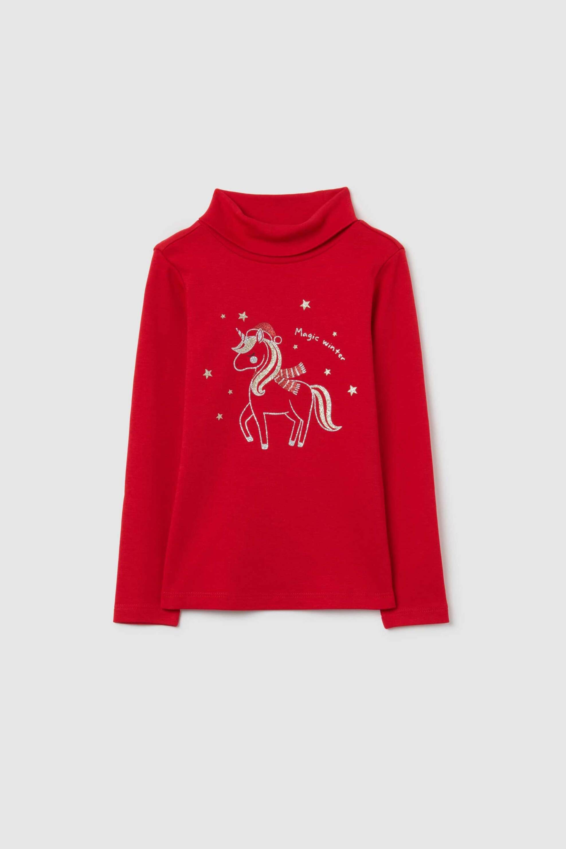 OVS παιδική μπλούζα ζιβάγκο βαμβακερή με print - 002498249 Κόκκινο