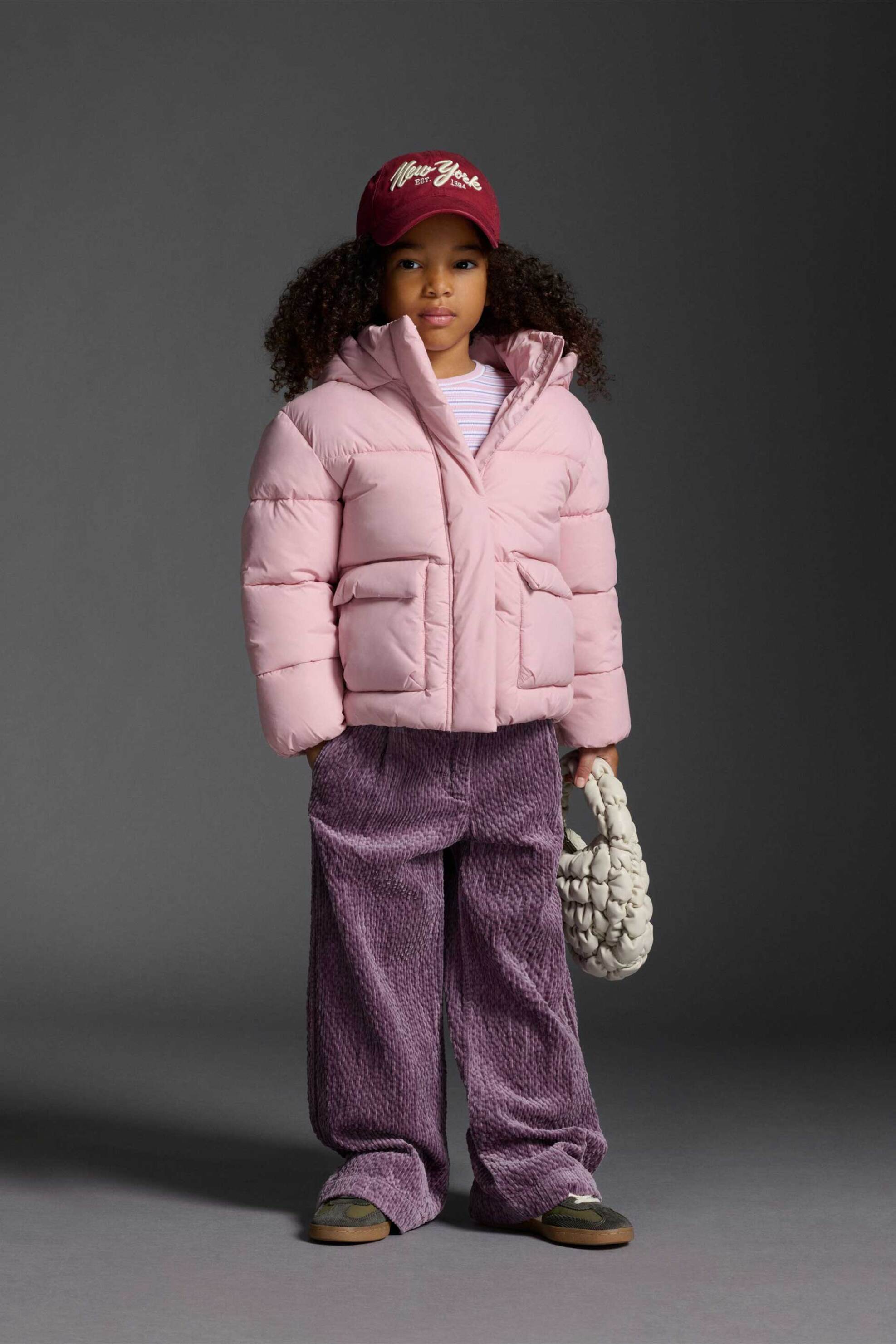 OVS παιδικό μπουφάν με καπιτονέ σχέδιο και κουκούλα - 002467053 Ροζ