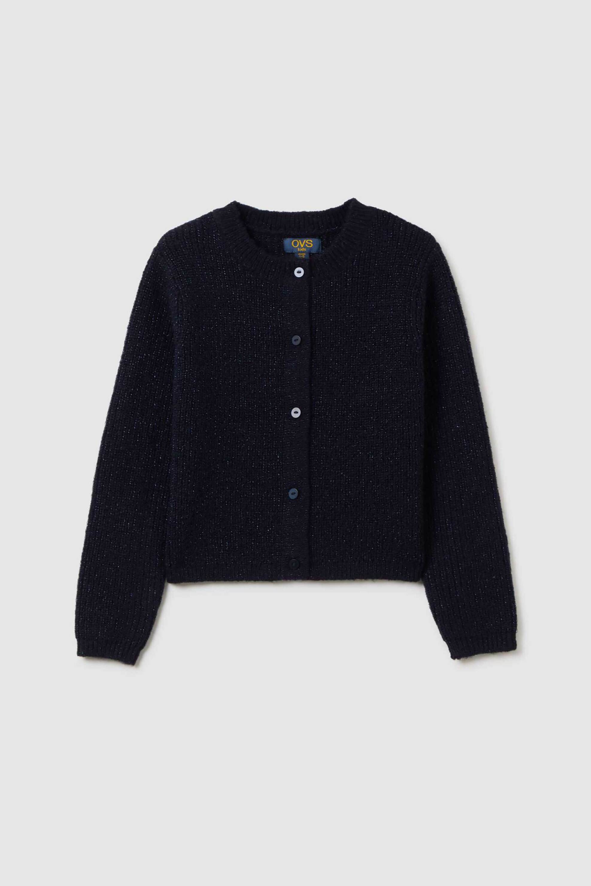 OVS παιδική ζακέτα με γυαλιστερή όψη Regular Fit - 002486053 Μπλε Σκούρο