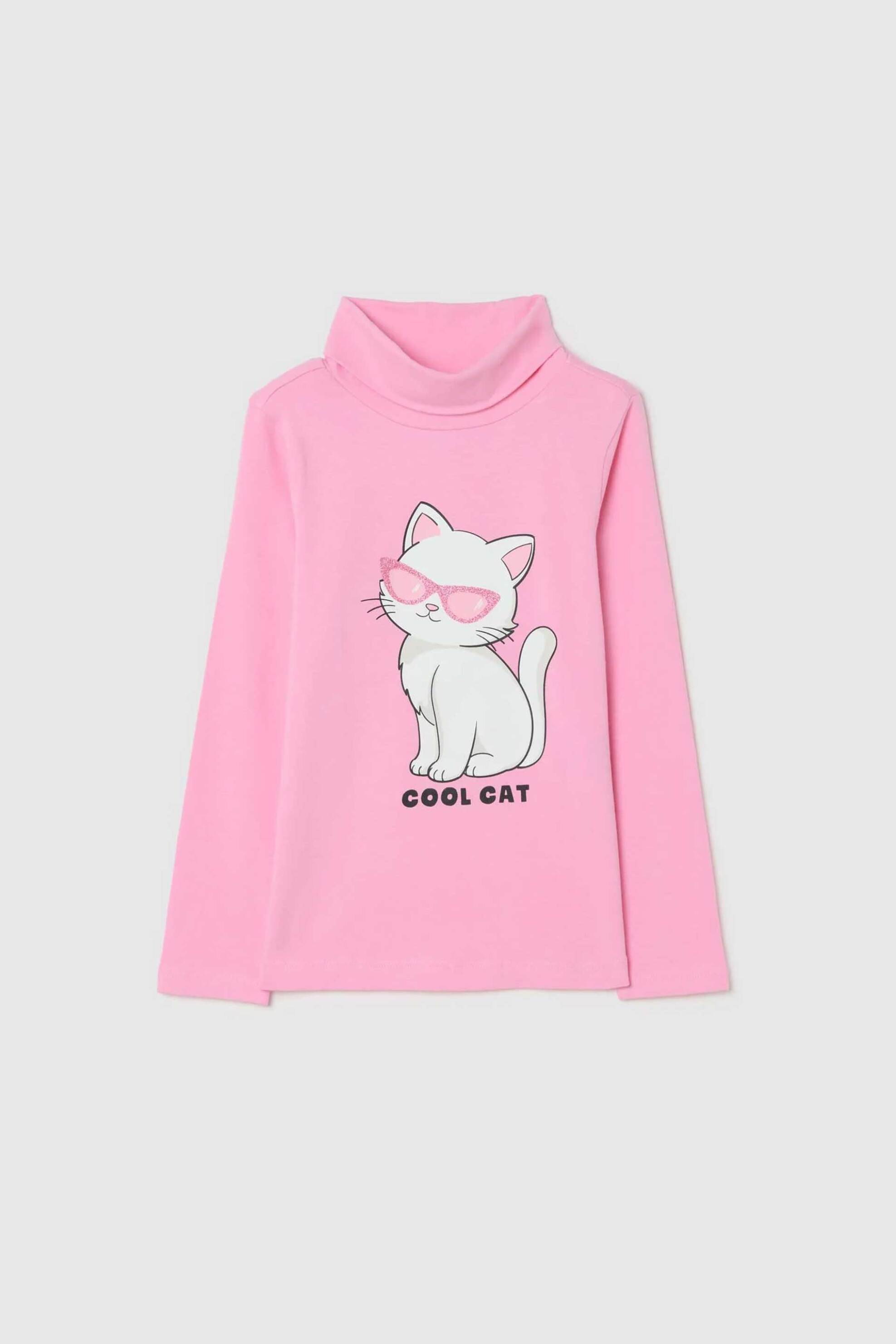 OVS παιδική μπλούζα ζιβάγκο βαμβακερή με print - 002488169 Ροζ