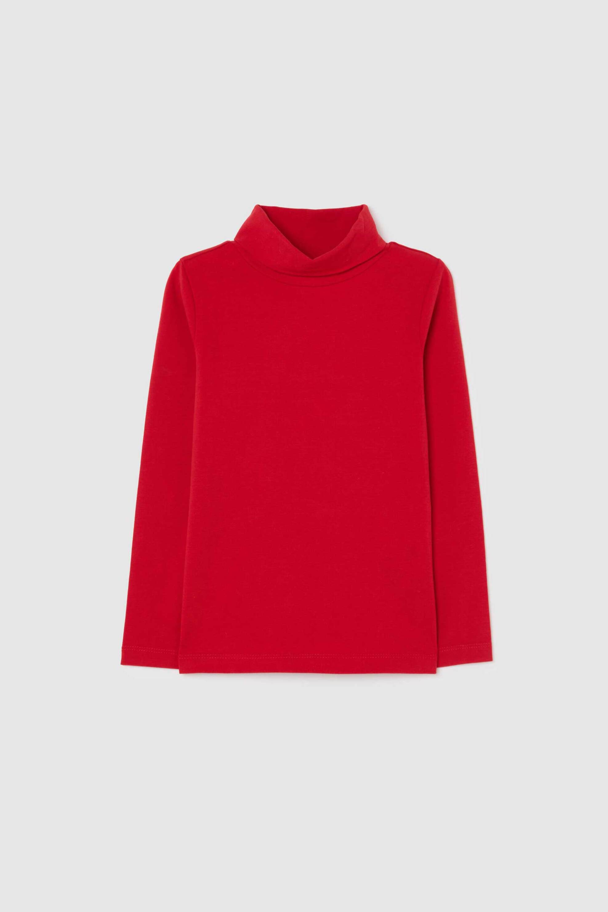 OVS παιδική μπλούζα ζιβάγκο βαμβακερή μονόχρωμη - 002498270 Κόκκινο