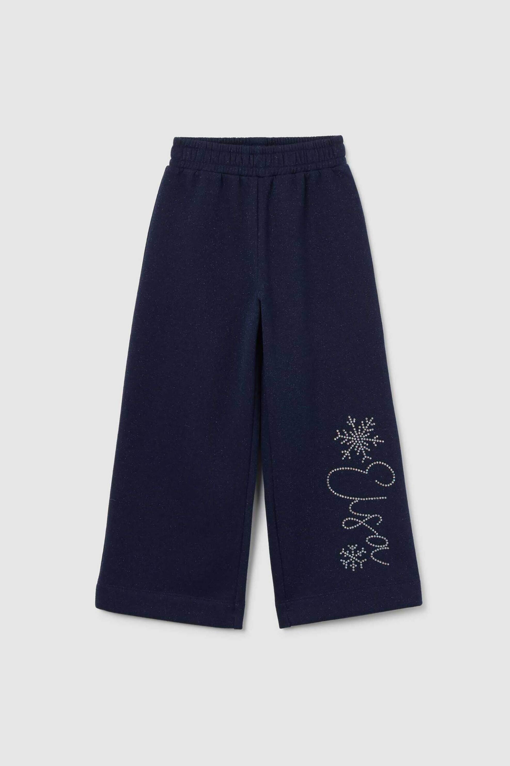 OVS παιδικό παντελόνι φόρμας μονόχρωμο με στρας - 002498625 Μπλε Σκούρο