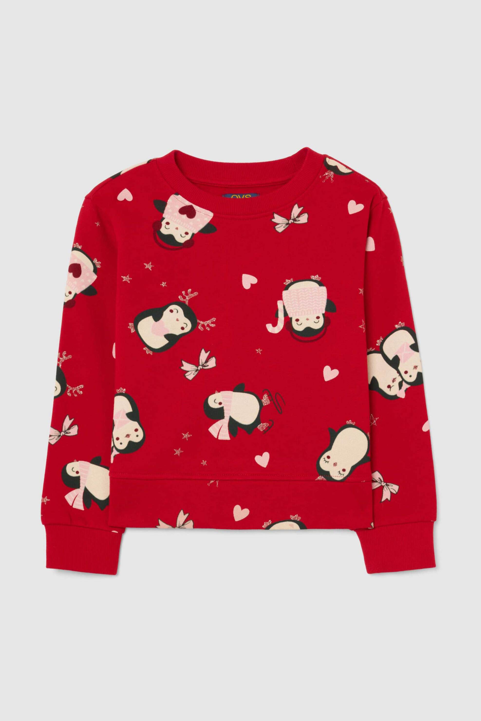 OVS παιδική μπλούζα φούτερ με all-over print Regular Fit - 002498343 Μπορντό