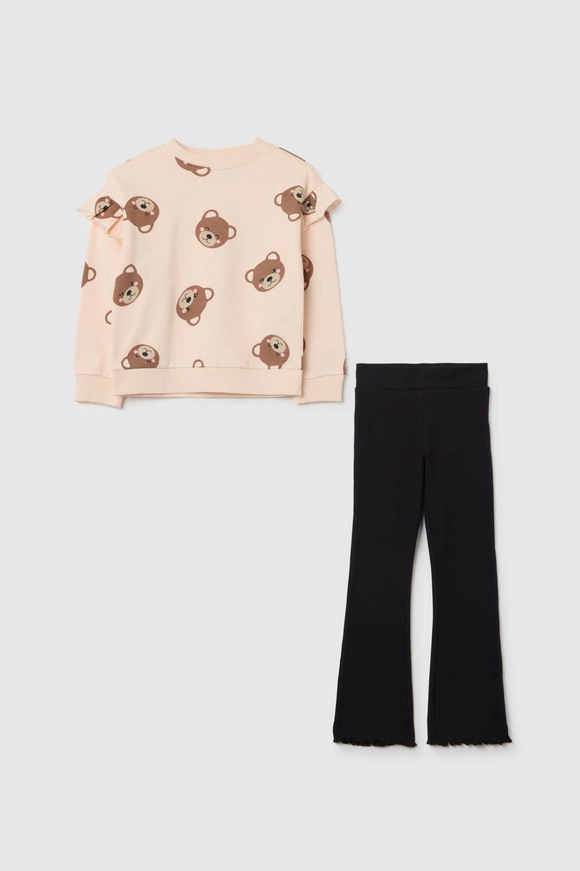 OVS παιδικό σετ μπλούζα με all-over print και κολάν (2 τεμάχια) - 002479930 Ροζ