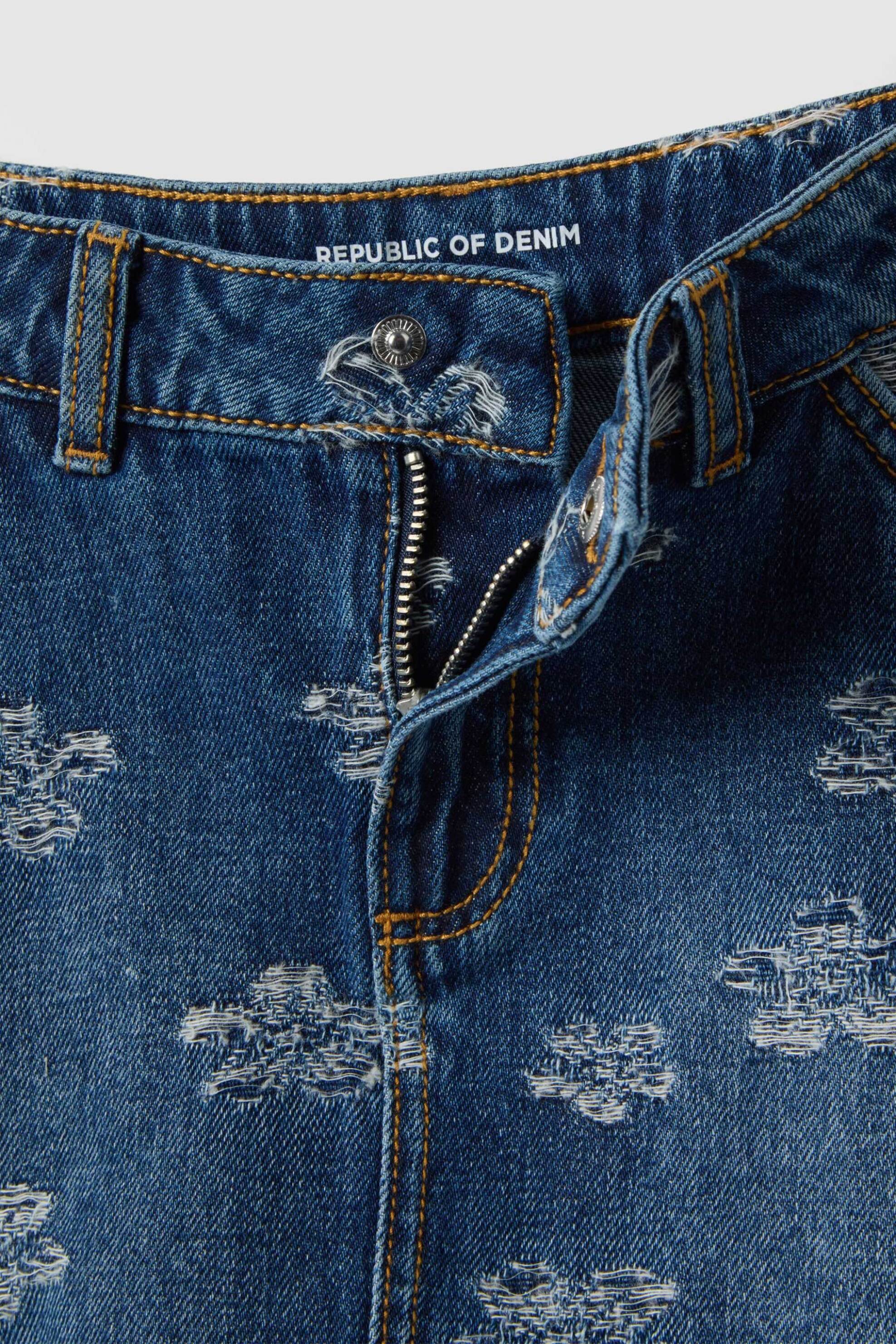 Ovs Παιδική Denim Φούστα με Floral Print - 002551143 Blue Σκούρο