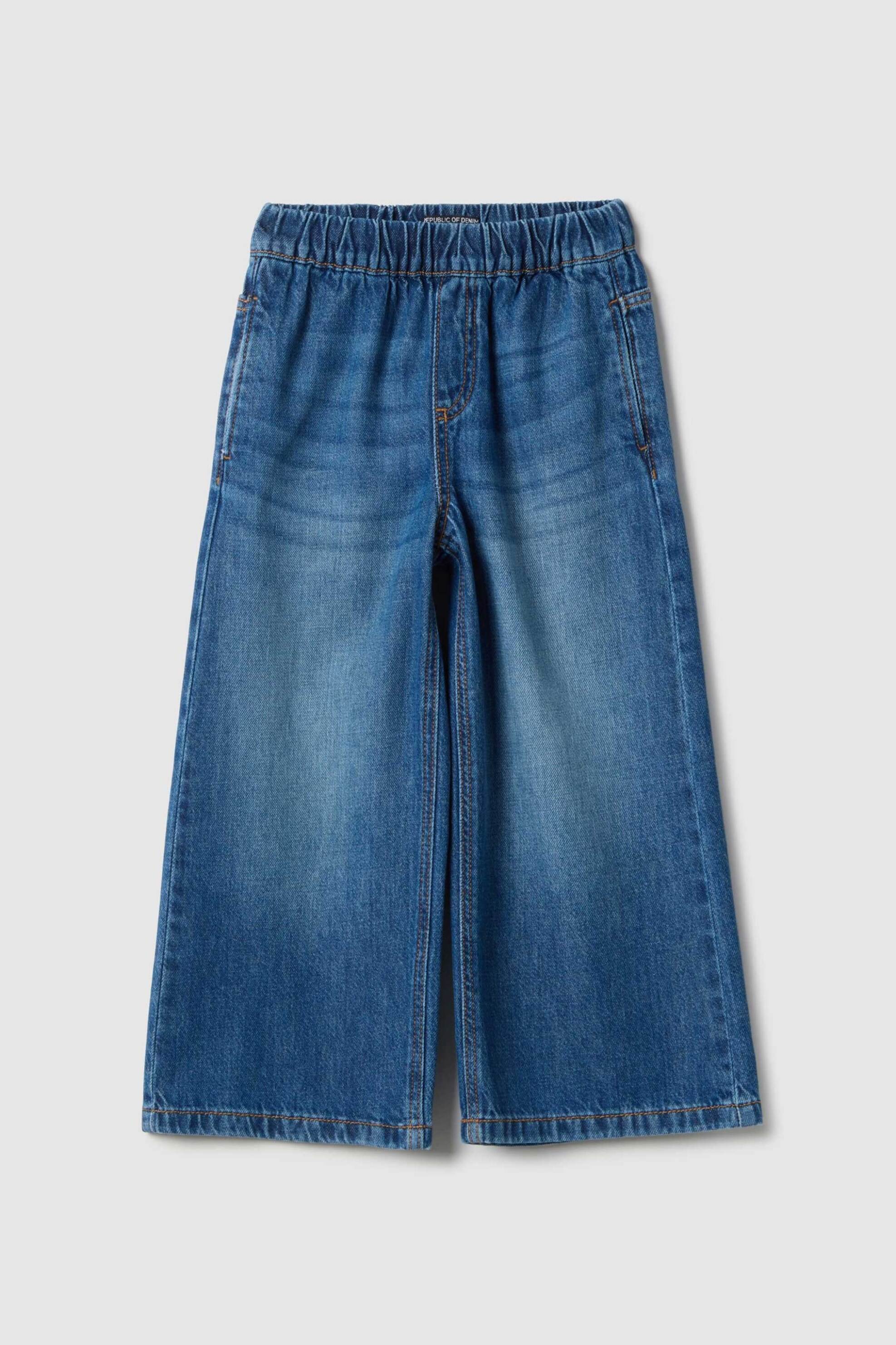 OVS παιδικό τζιν παντελόνι με ελαστική μέση Wide Leg - 002551253 Denim Blue Σκούρο