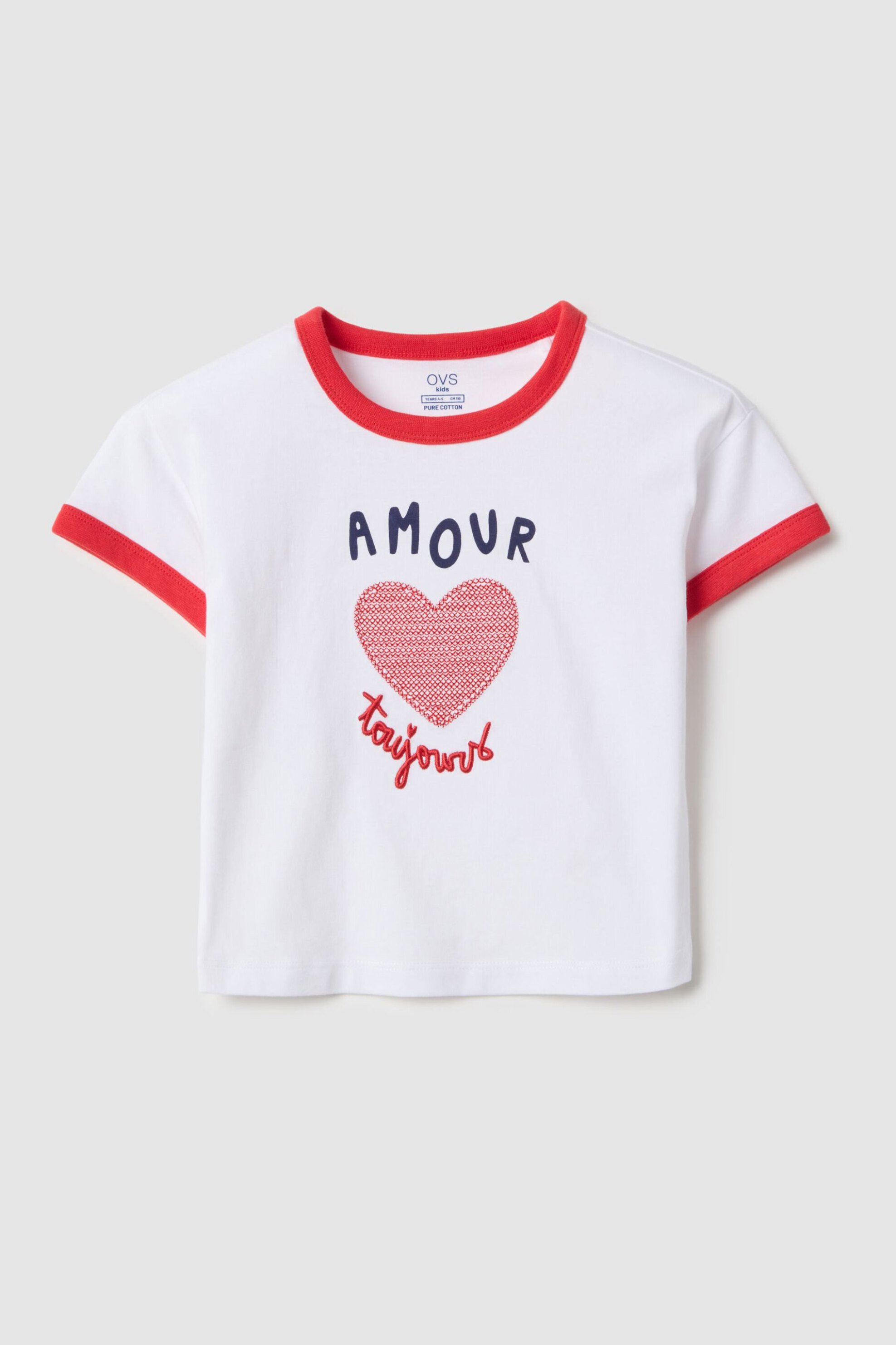 OVS παιδικό T-shirt με print Regular Fit - 002554217 Λευκό