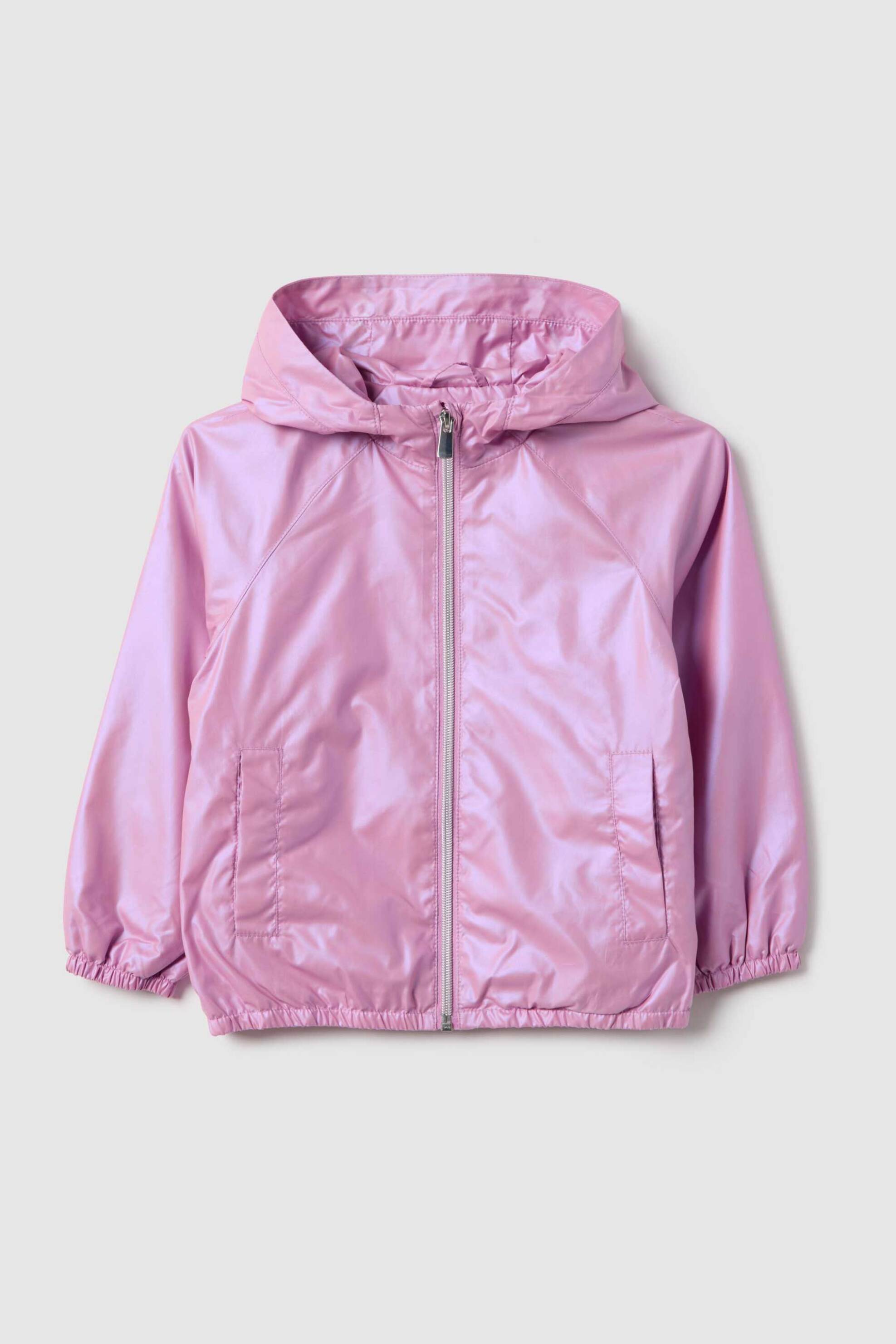 OVS παιδικό μπουφάν μονόχρωμο με κουκούλα Regular Fit - 002516447 Ροζ