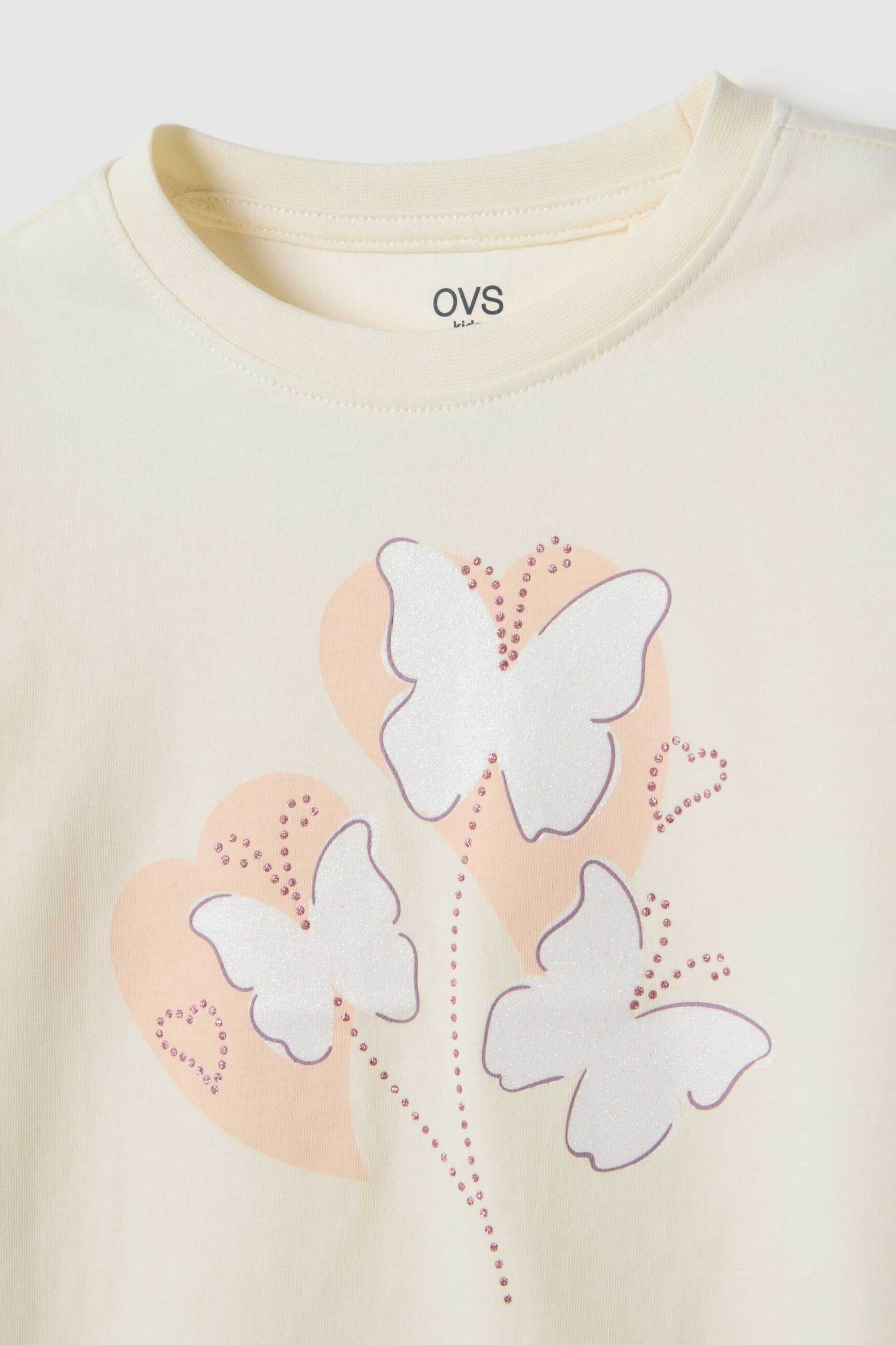OVS παιδική μπλούζα με print Regular Fit - 002558245 Μπεζ φωτογραφία