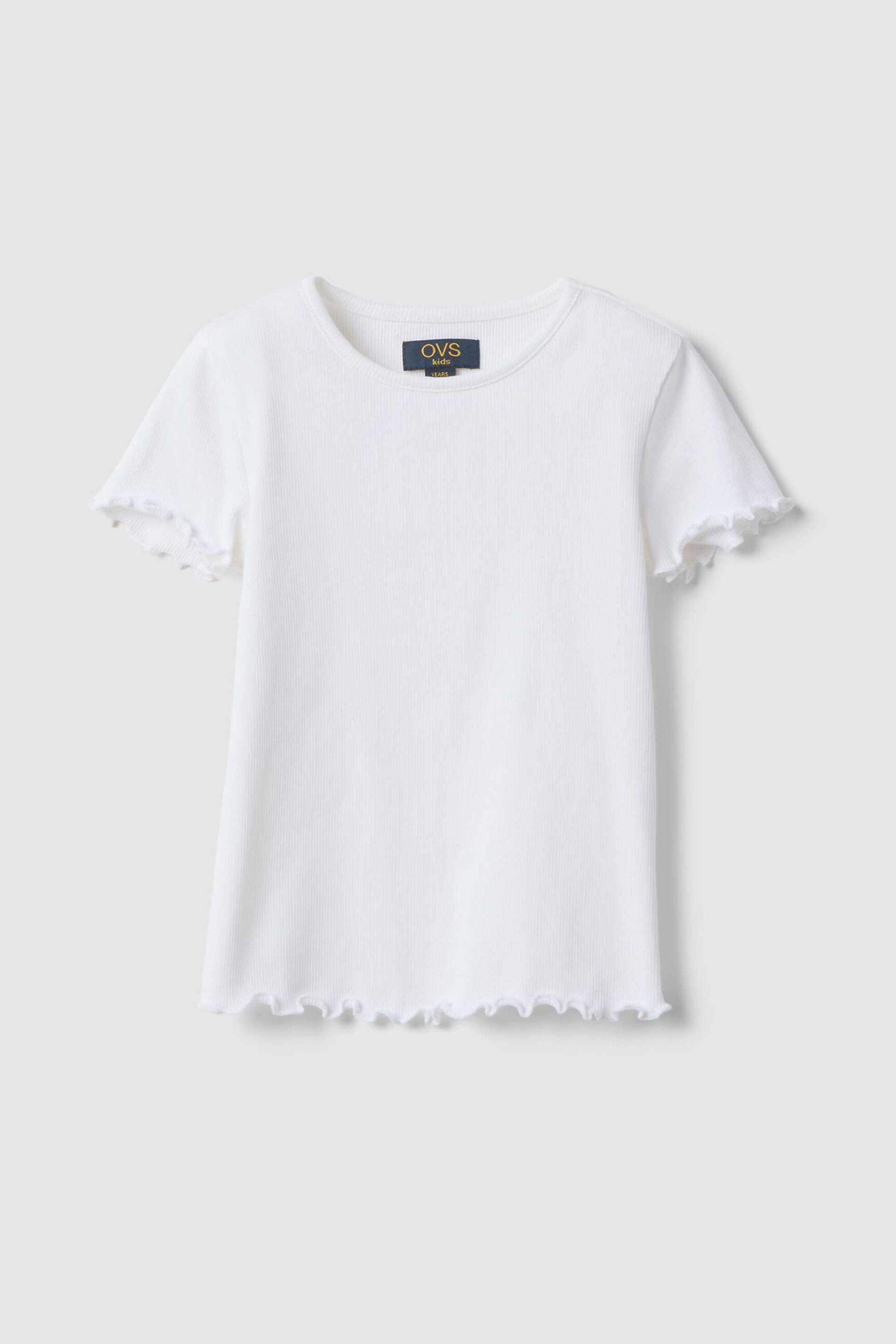 OVS παιδικό T-shirt μονόχρωμο Regular Fit - 002575782 Λευκό