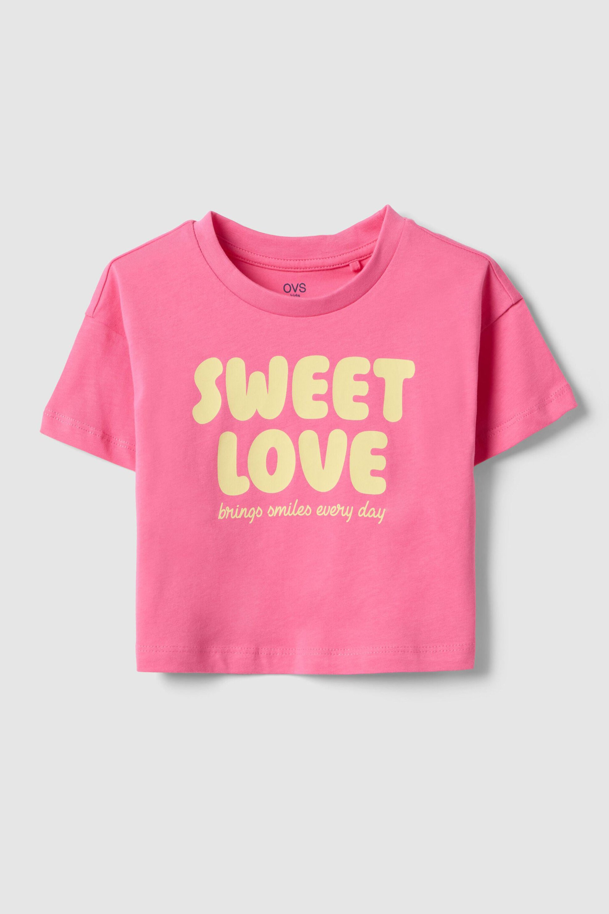 OVS παιδικό T-shirt με print Regular Fit - 002575875 Ροζ