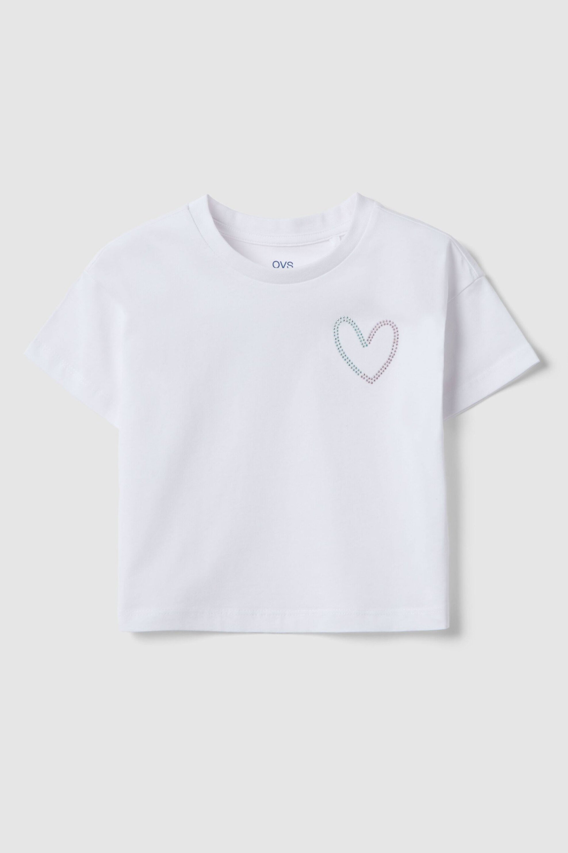 OVS παιδικό T-shirt με print Regular Fit - 002579507 Λευκό