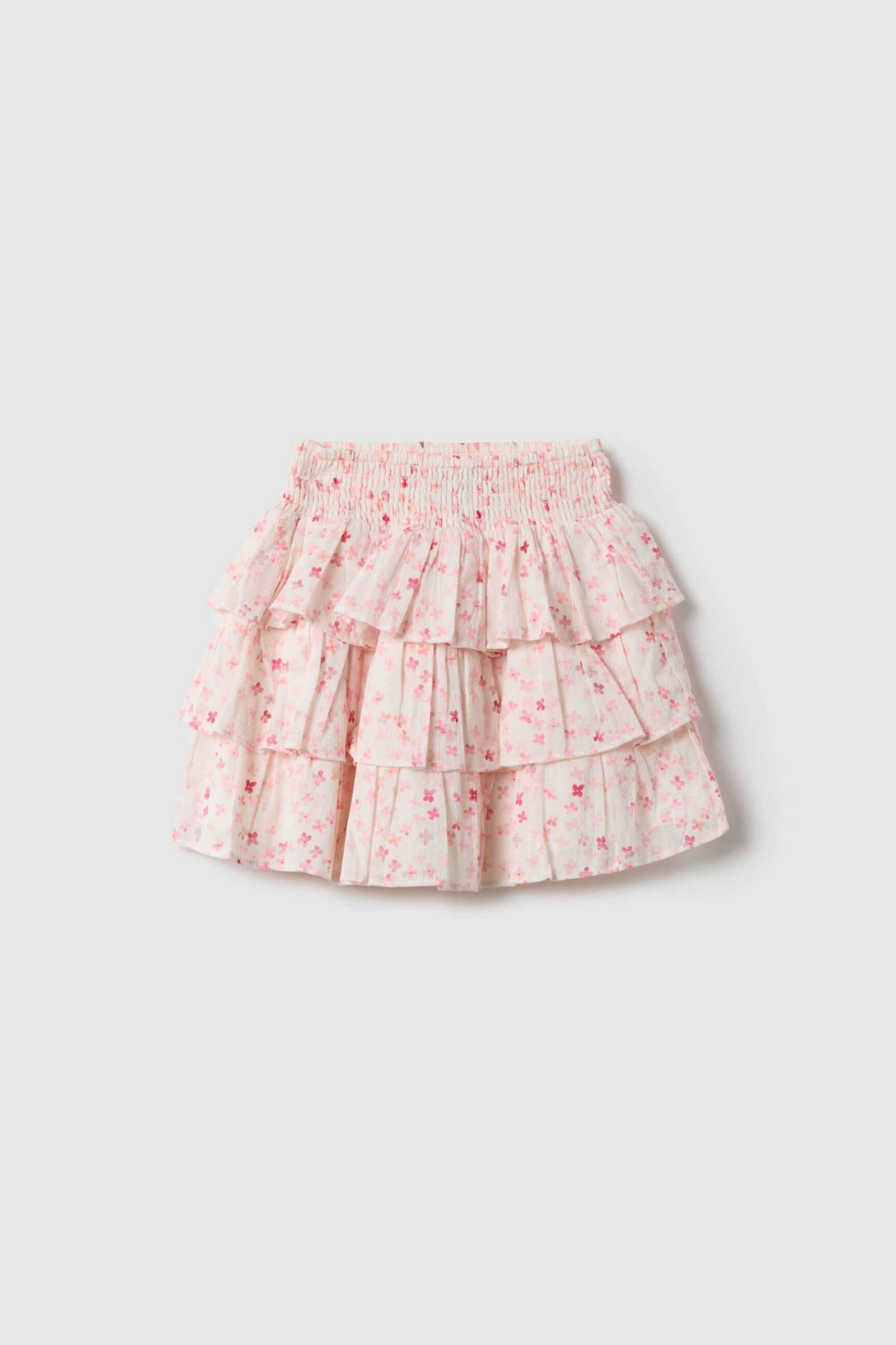 OVS παιδική φούστα με floral print Regular Fit - 002616603 Λευκό