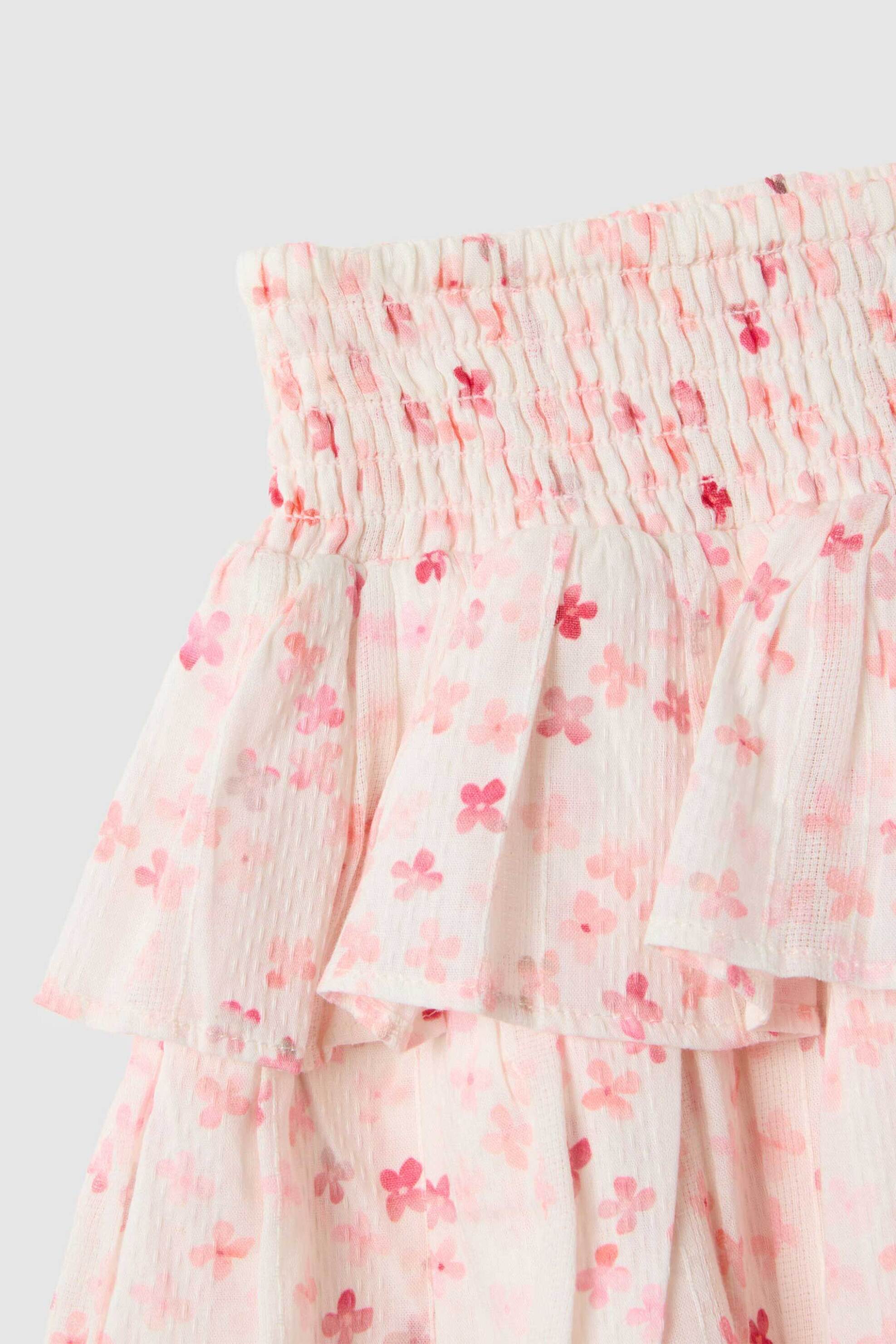 OVS παιδική φούστα με floral print Regular Fit - 002616603 Λευκό φωτογραφία