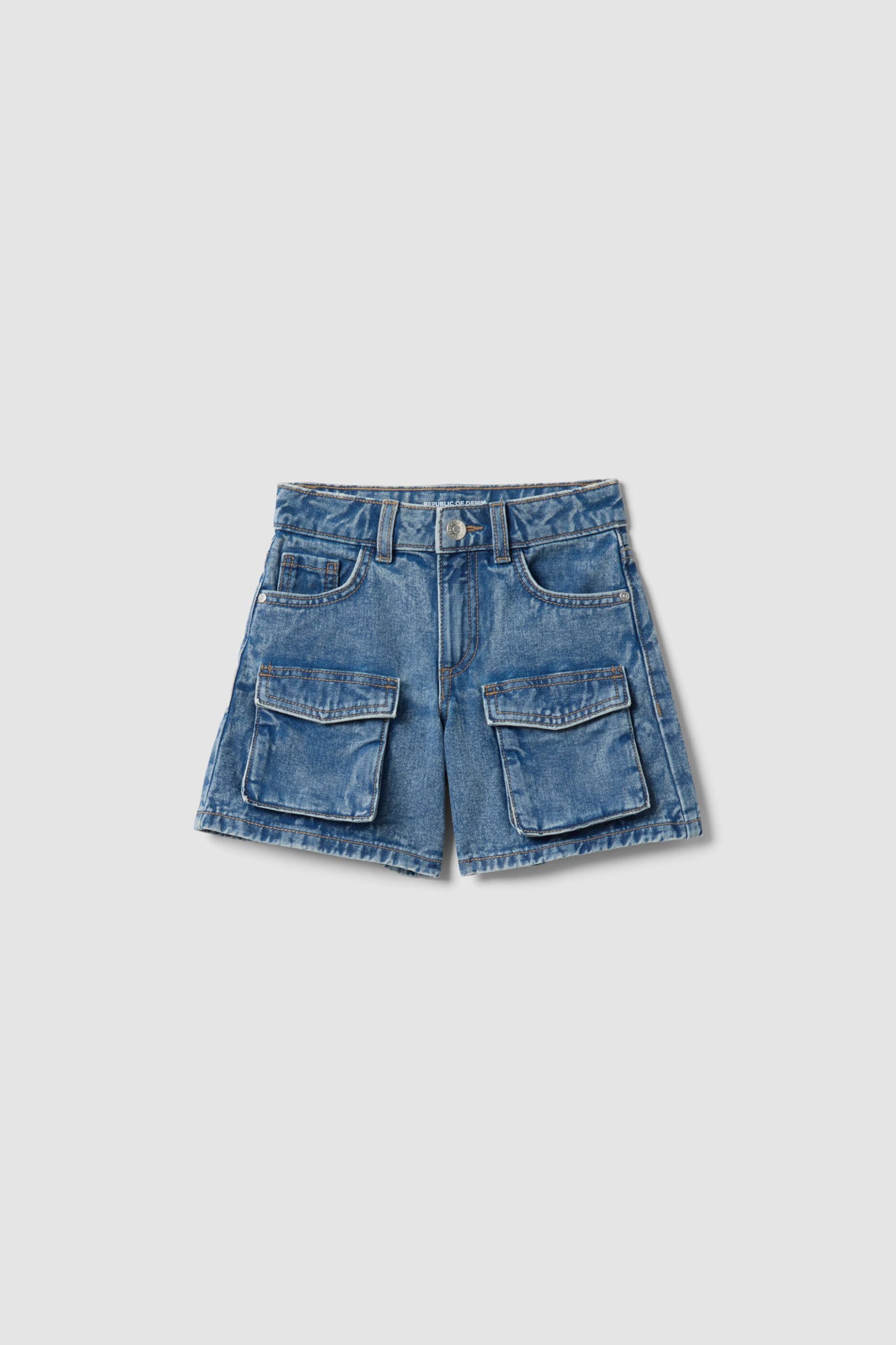 OVS παιδικό denim σορτς cargo - 002654664 Denim Blue