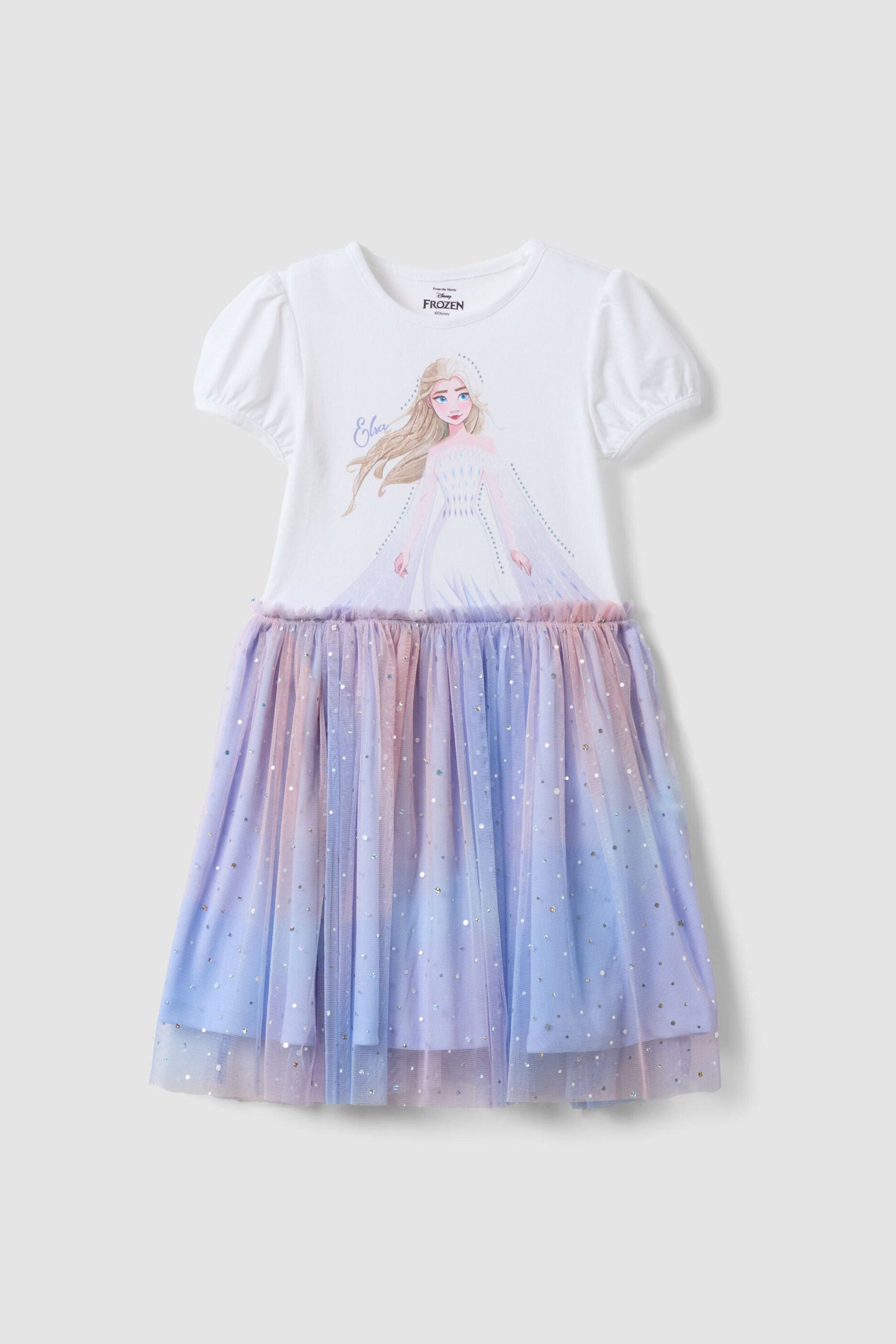 OVS παιδικό φόρεμα με Frozen print και φούστα από τούλι - 002655089 Λευκό