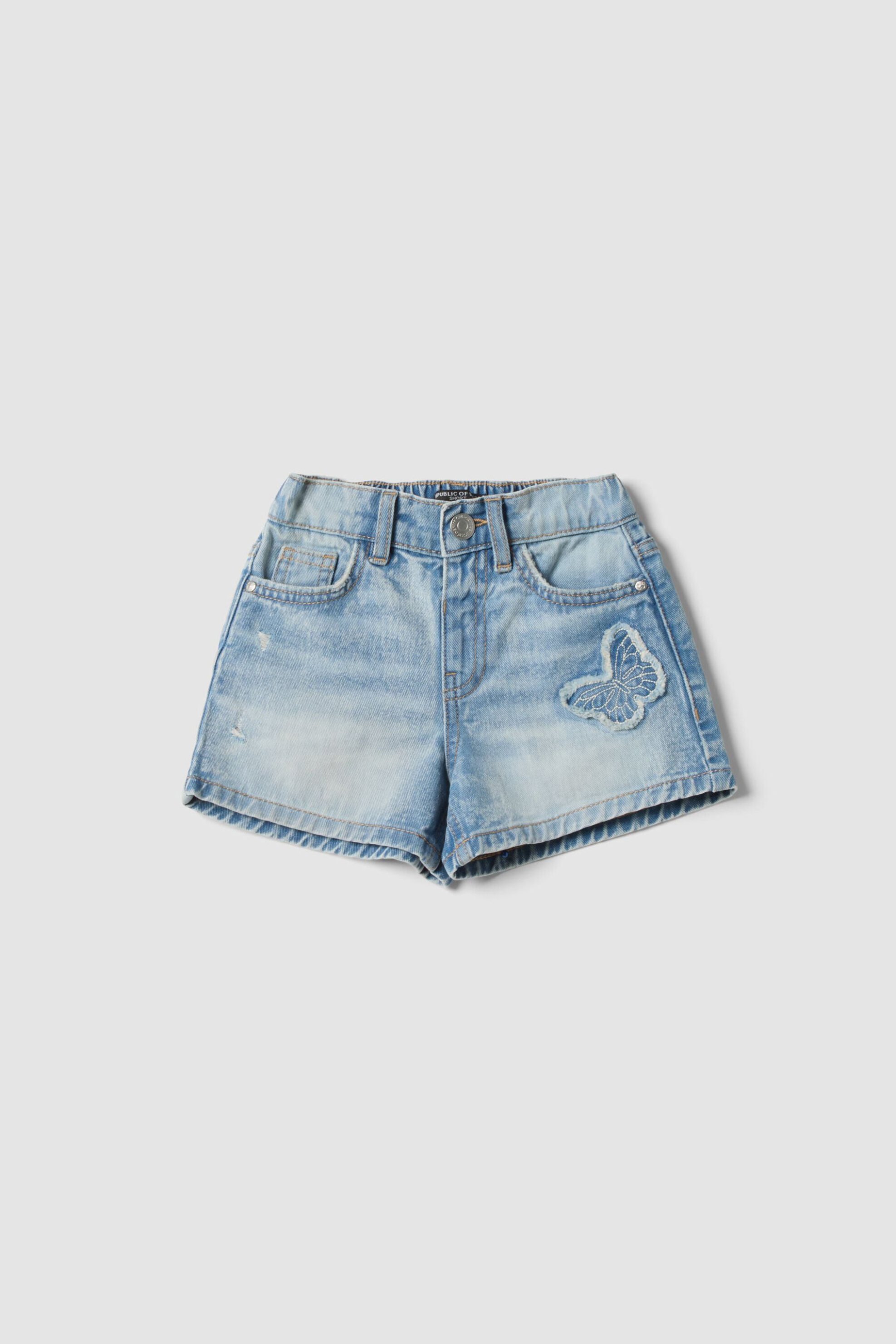 OVS παιδικό denim σορτς πεντάτσεπο με κεντήματα - 002657372 Denim Blue
