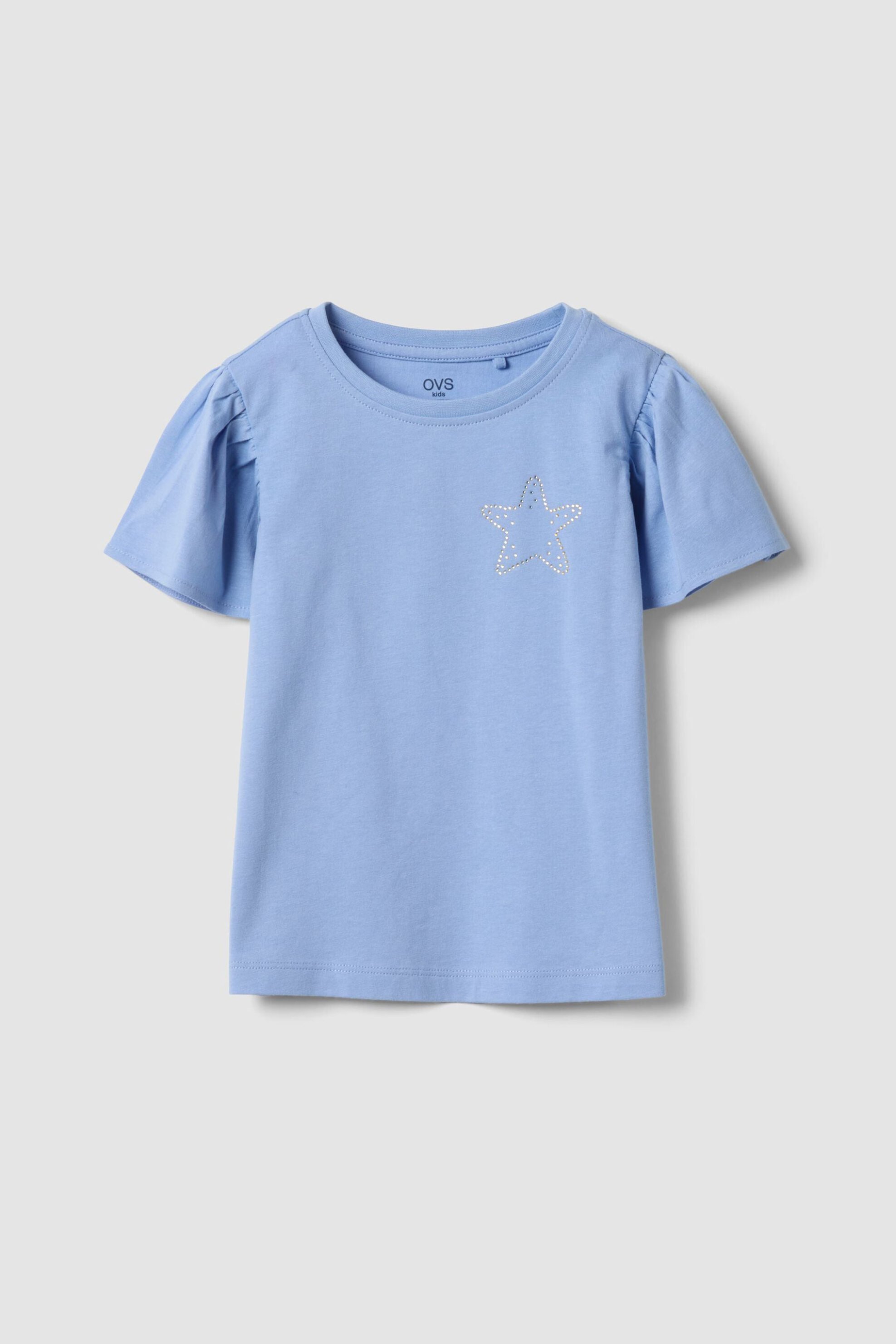 OVS παιδικό T-shirt με αστέρι από strass - 002659737 Γαλάζιο