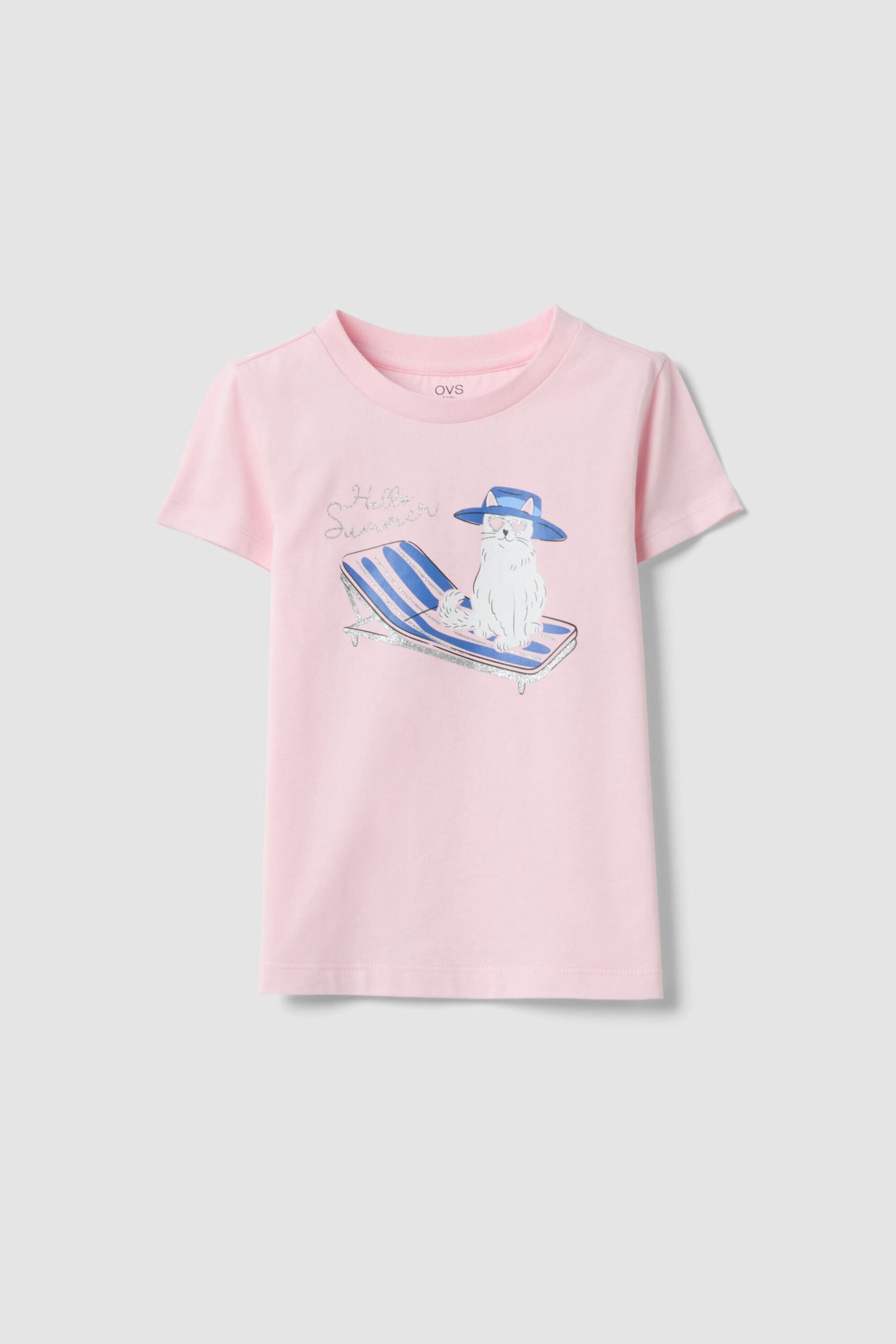 OVS παιδικό T-shirt με print - 002659998 Ροζ