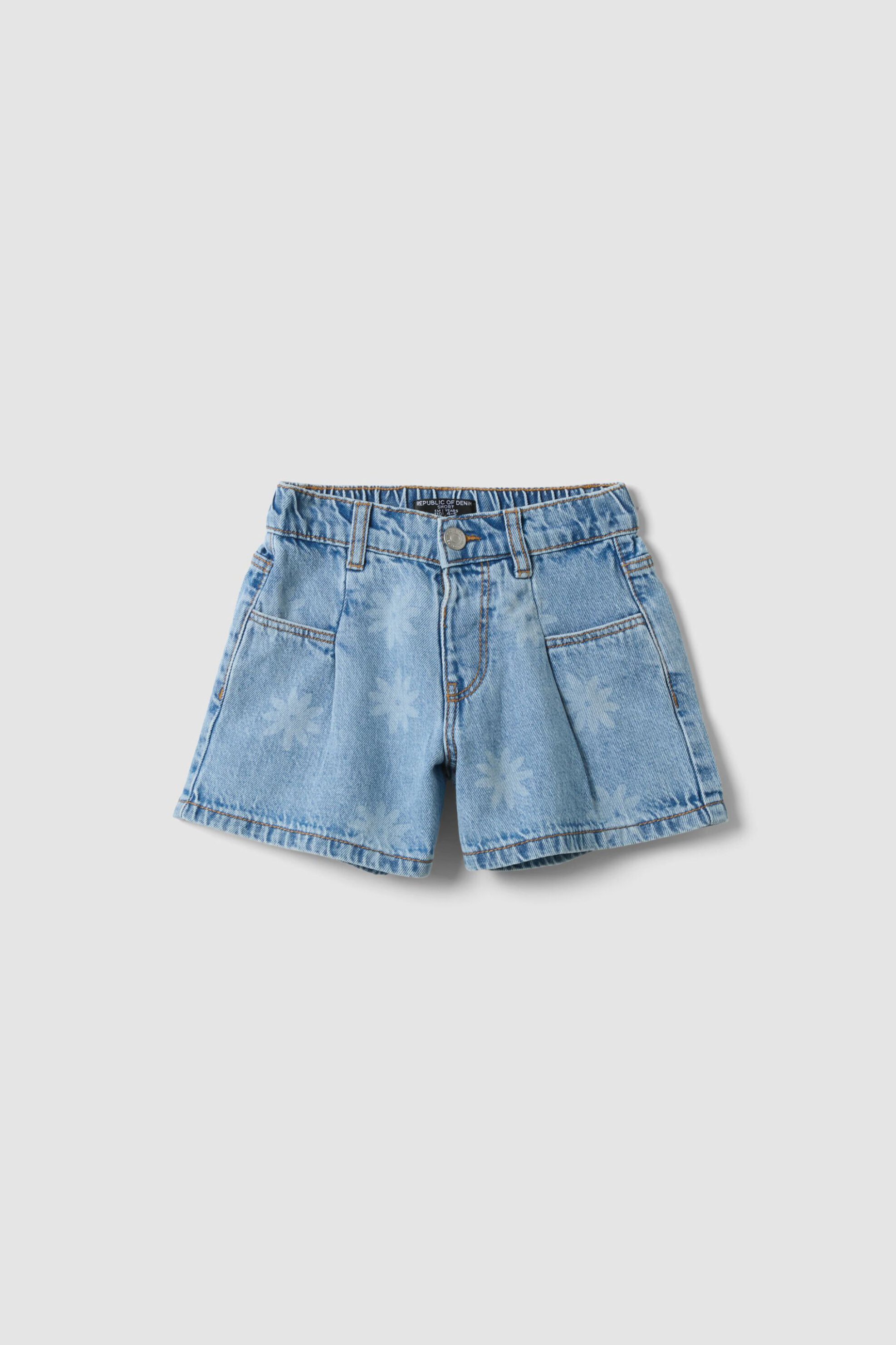 OVS παιδικό denim σορτς με floral σχέδια - 002657392 Denim Blue