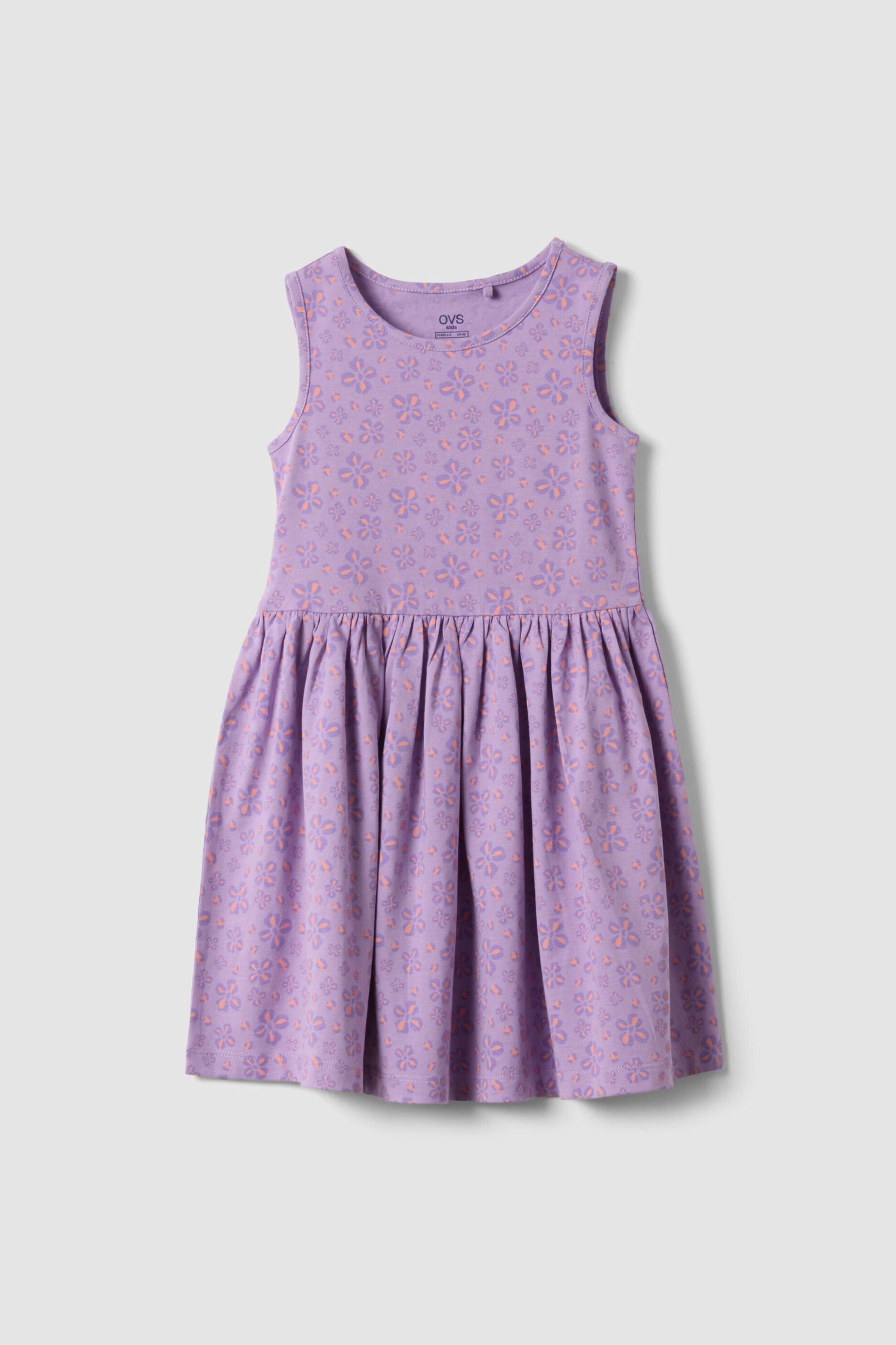 OVS παιδικό φόρεμα αμάνικο με all-over floral σχέδιο - 002688139 Βιολετί