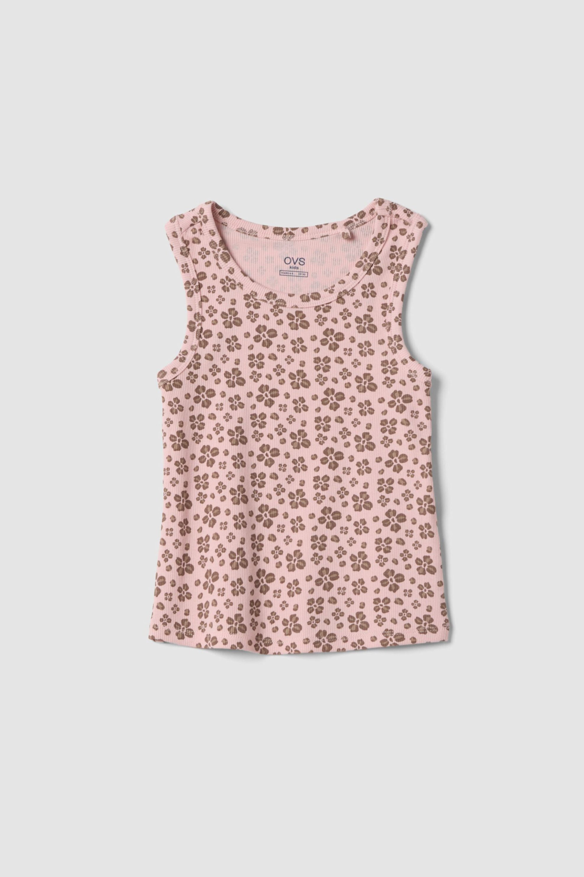 OVS παιδική αμάνικη μπλούζα ribbed με all-over print - 002688233 Ροζ