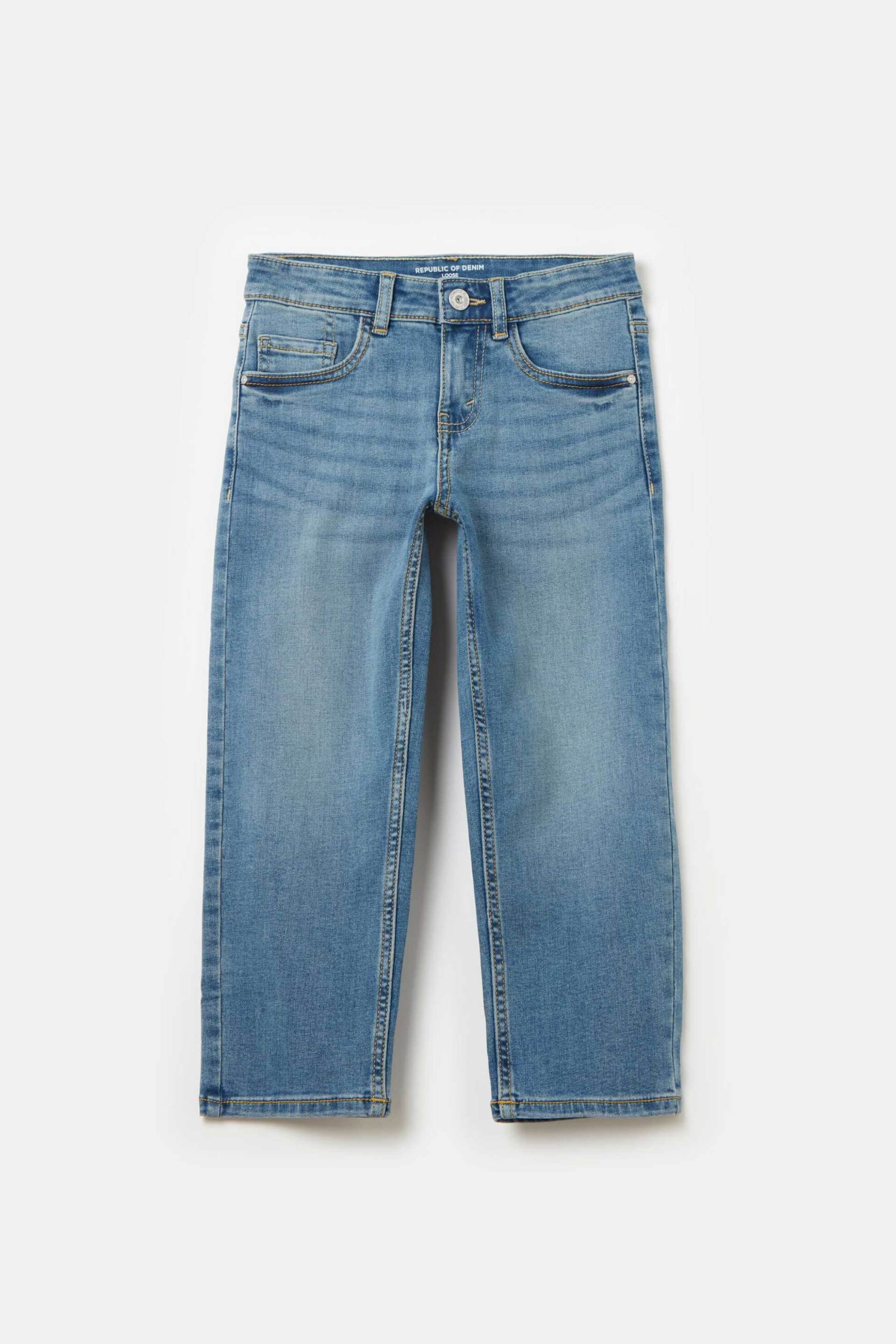 ΟVS παιδικό τζην παντελόνι πεντάτσεπο Straight Fit - 001928629 Denim Blue Ανοιχτό