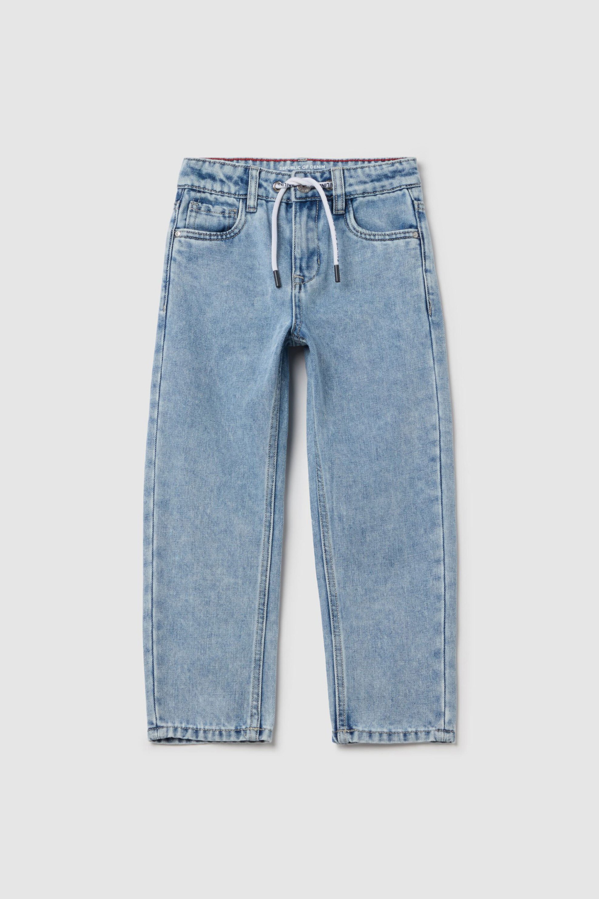 OVS KIDS OVS παιδικό τζιν παντελόνι με ελαστική μέση Straight Fit - 002182532 Μπλε
