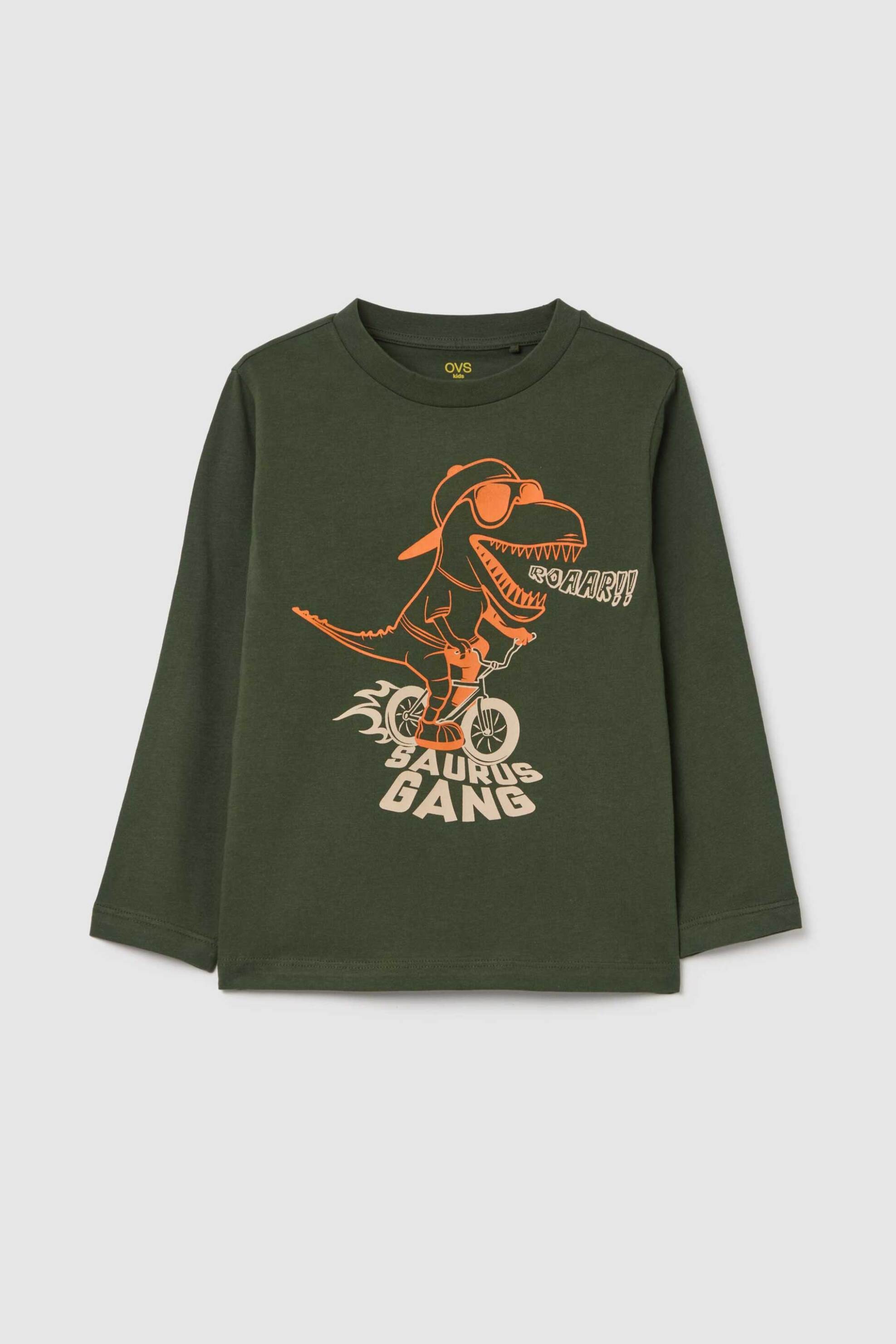 OVS KIDS OVS παιδική μπλούζα μακρυμάνικη με dinosaur print - 002195617 Πράσινο