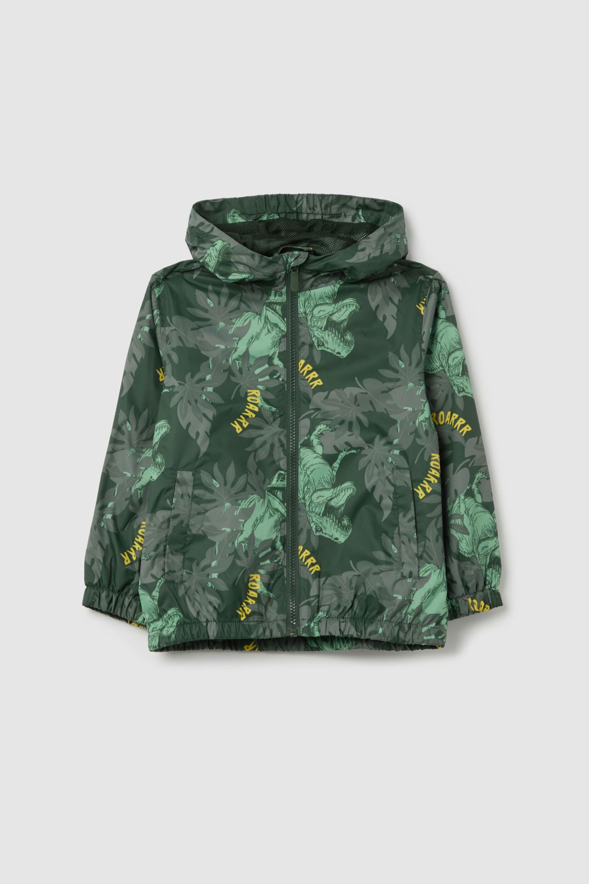 OVS KIDS OVS παιδικό αδιάβροχο μπουφάν με floral print και κουκούλα - 002195687 Πράσινο