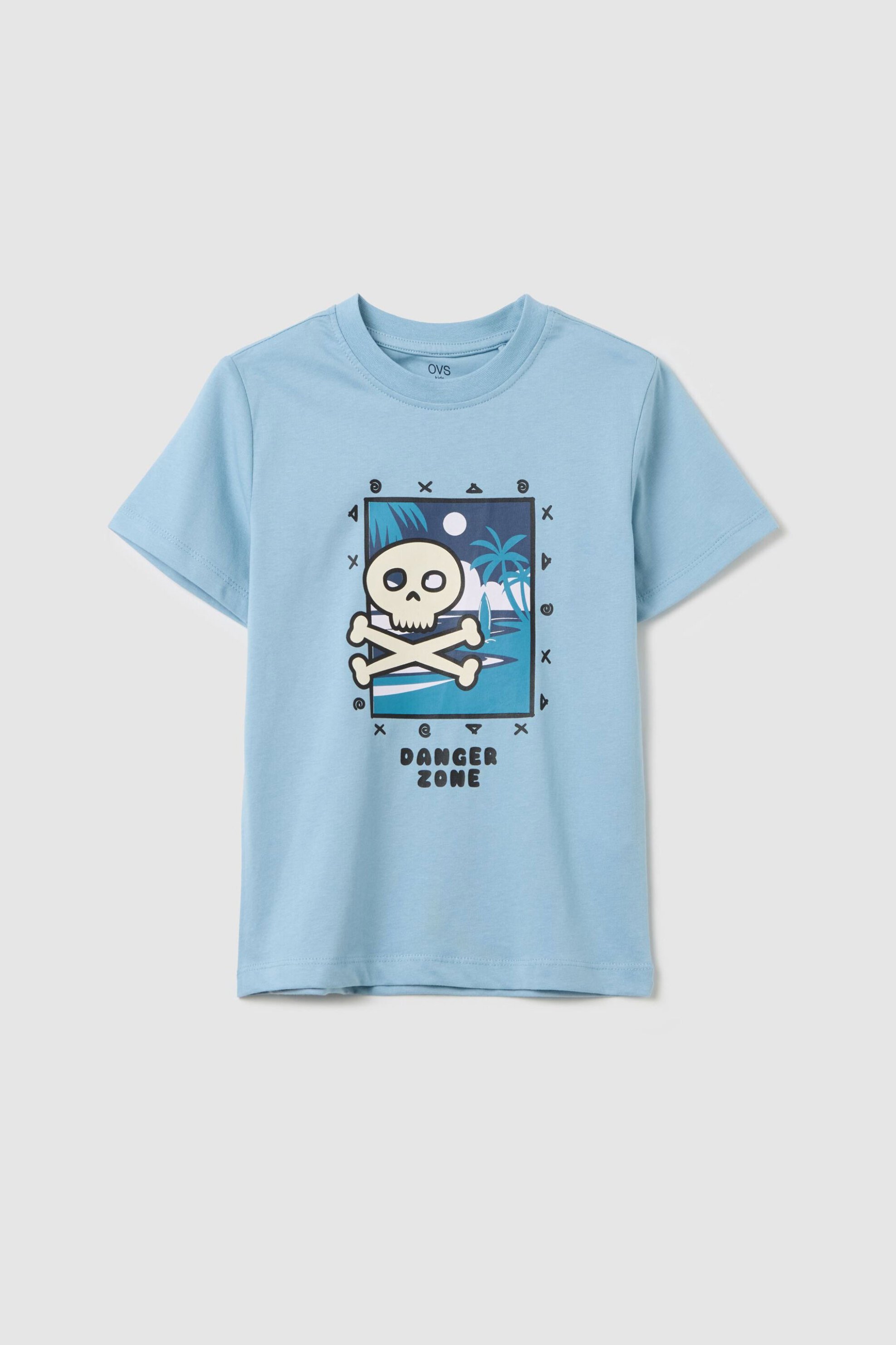 OVS παιδικό T-shirt με print Regular Fit - 002269089 Μπλε